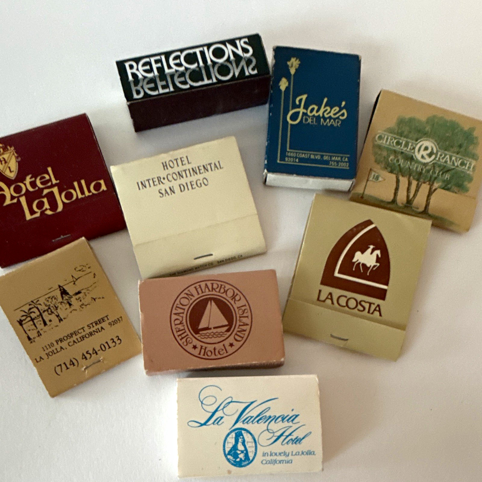 Vintage San Diego CA La Jolla/La Costa Hotel & Restaurant Matchbooks Lot of 9