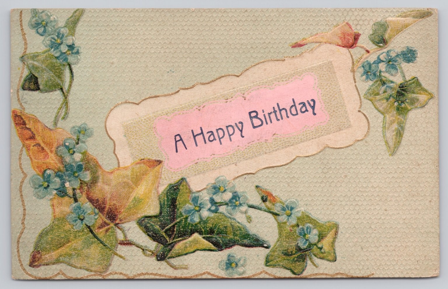 Vintage 1908 Embossed Happy Birthday Postcard Kelleys Island Ohio Posted