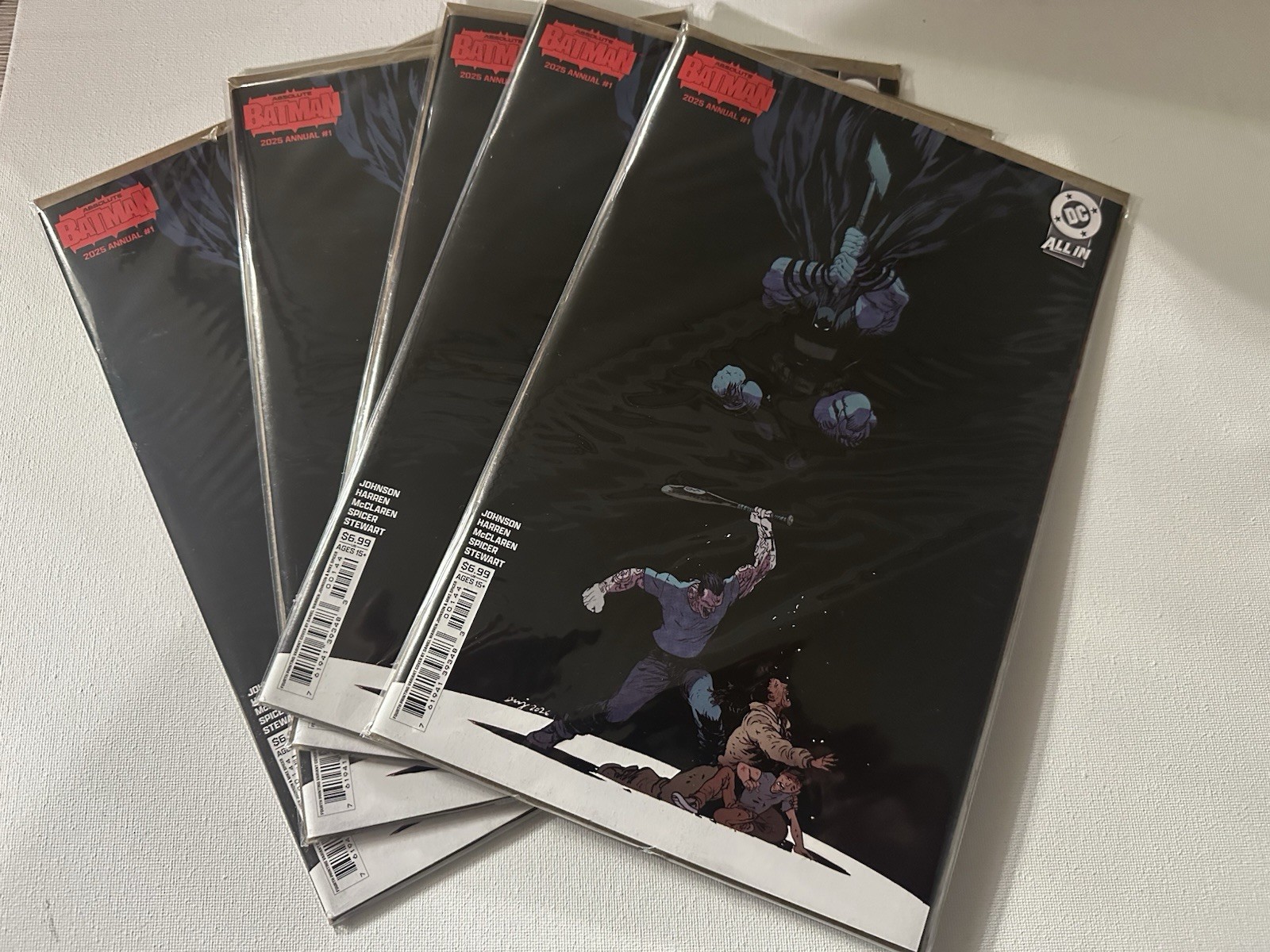 ABSOLUTE BATMAN ANNUAL #1 4TH PRINT DANIEL WARREN JOHNSON 5 COPY LOT VF/NM