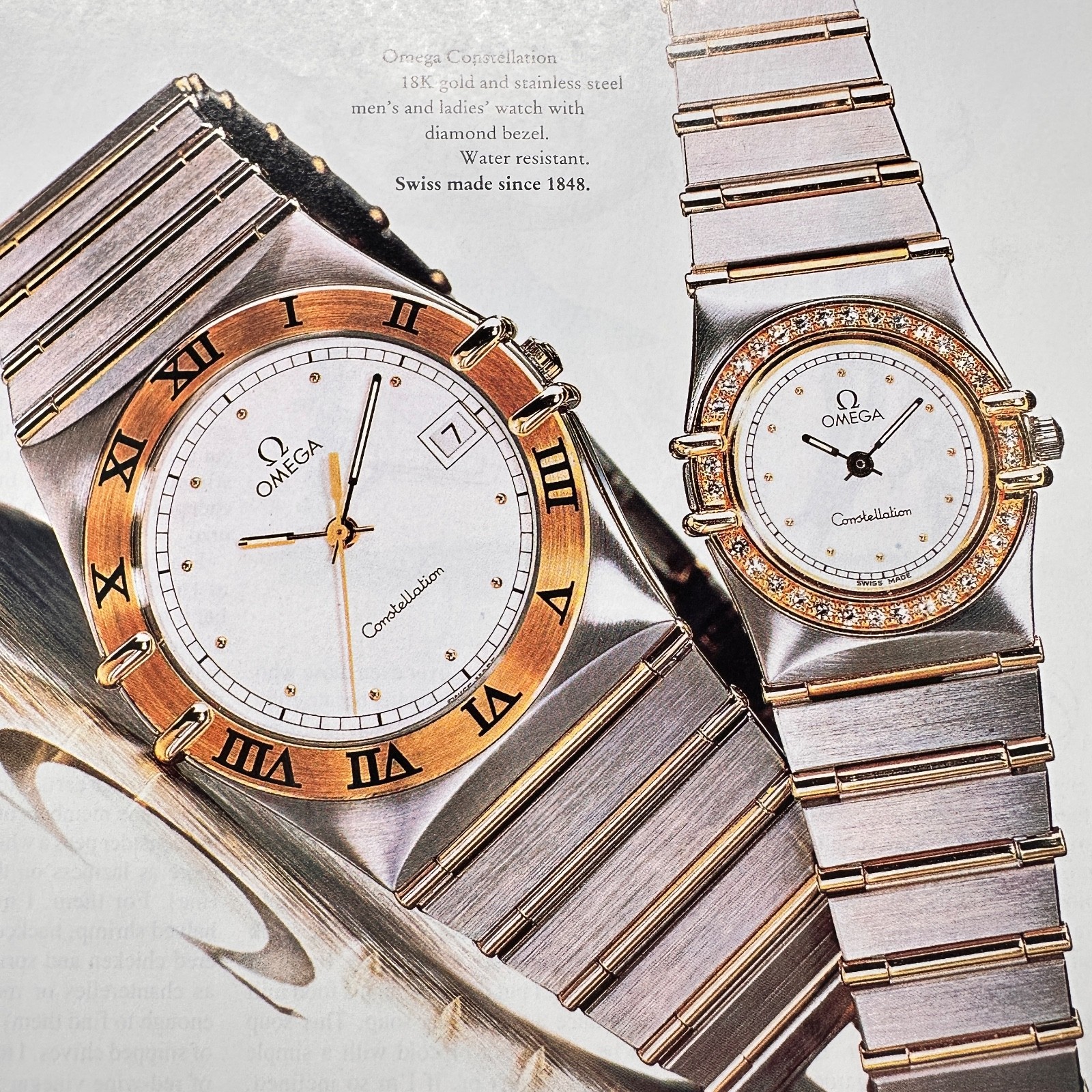 1994 Omega Constellation Gold Watch Vintage Print Ad Nordstrom Timepiece Advert