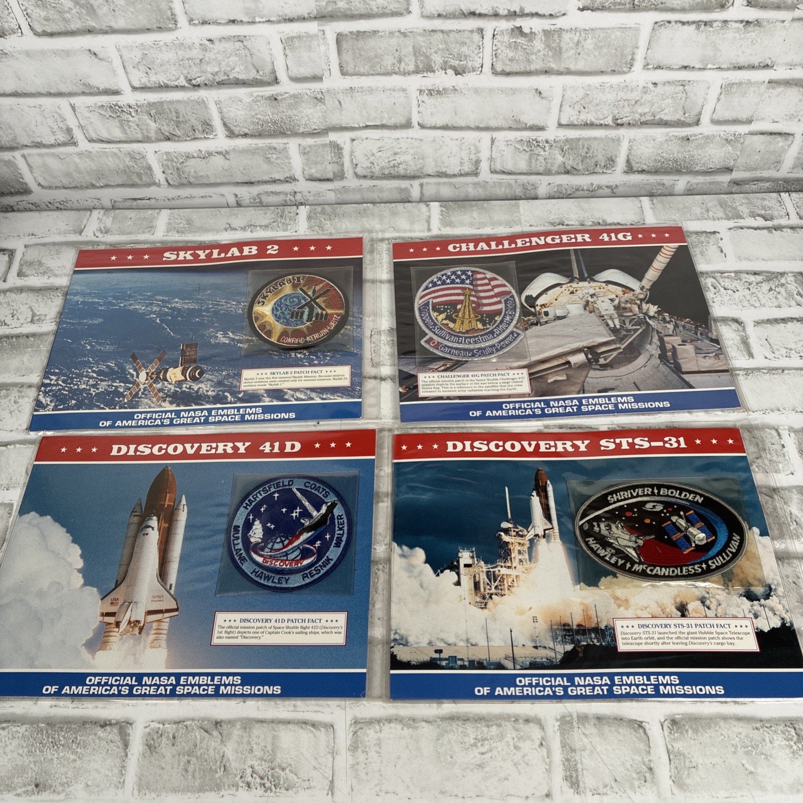 Official NASA Emblems Of America\'s Great Space Missions Space Shuttles 8 Pieces Official NASA Emblems Of America\'s Great Space Missions Space Shuttles 8 Pieces