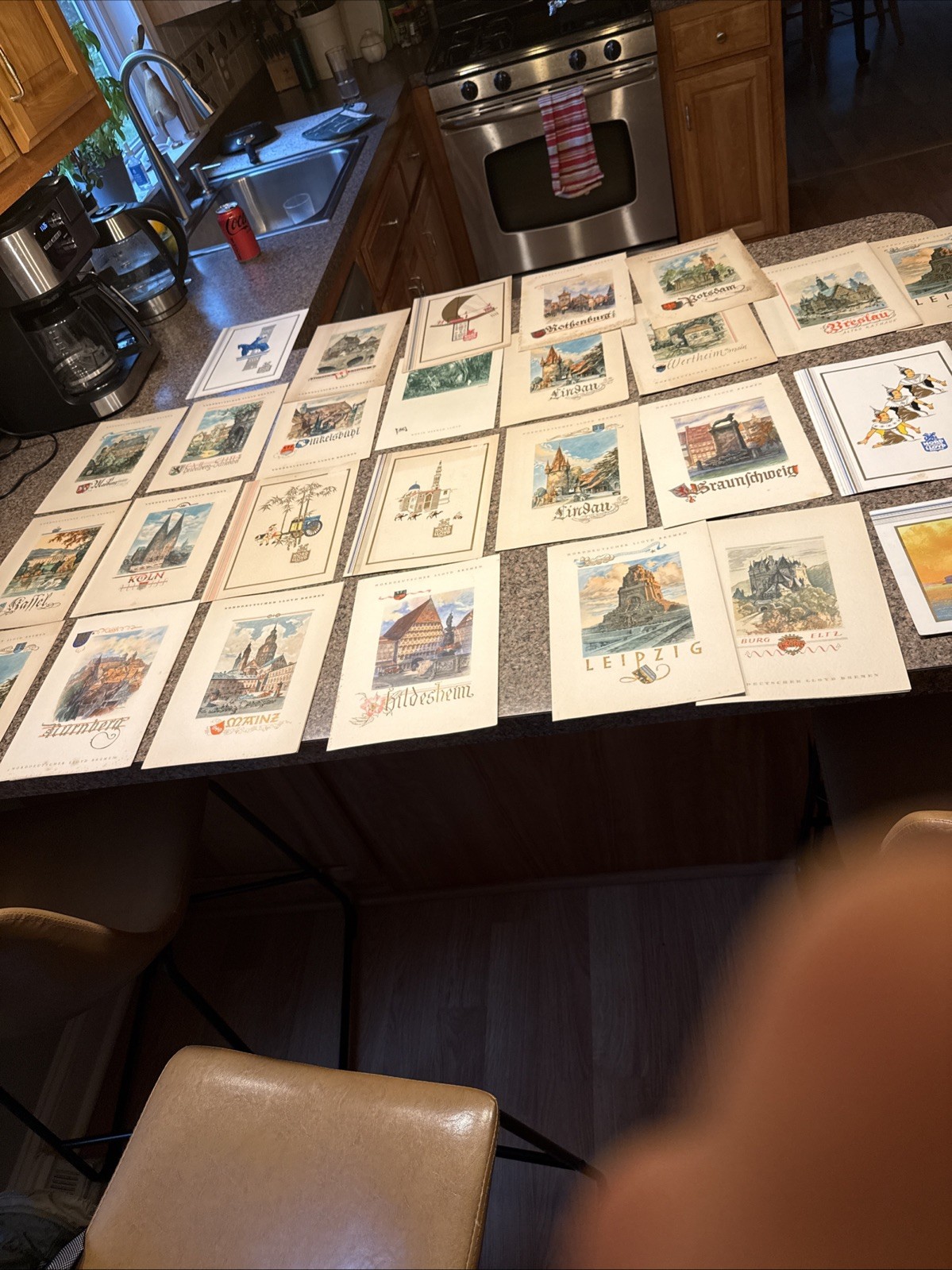 Vintage Cruise menu lot Lloyd Bremen etc Mostly from 1937