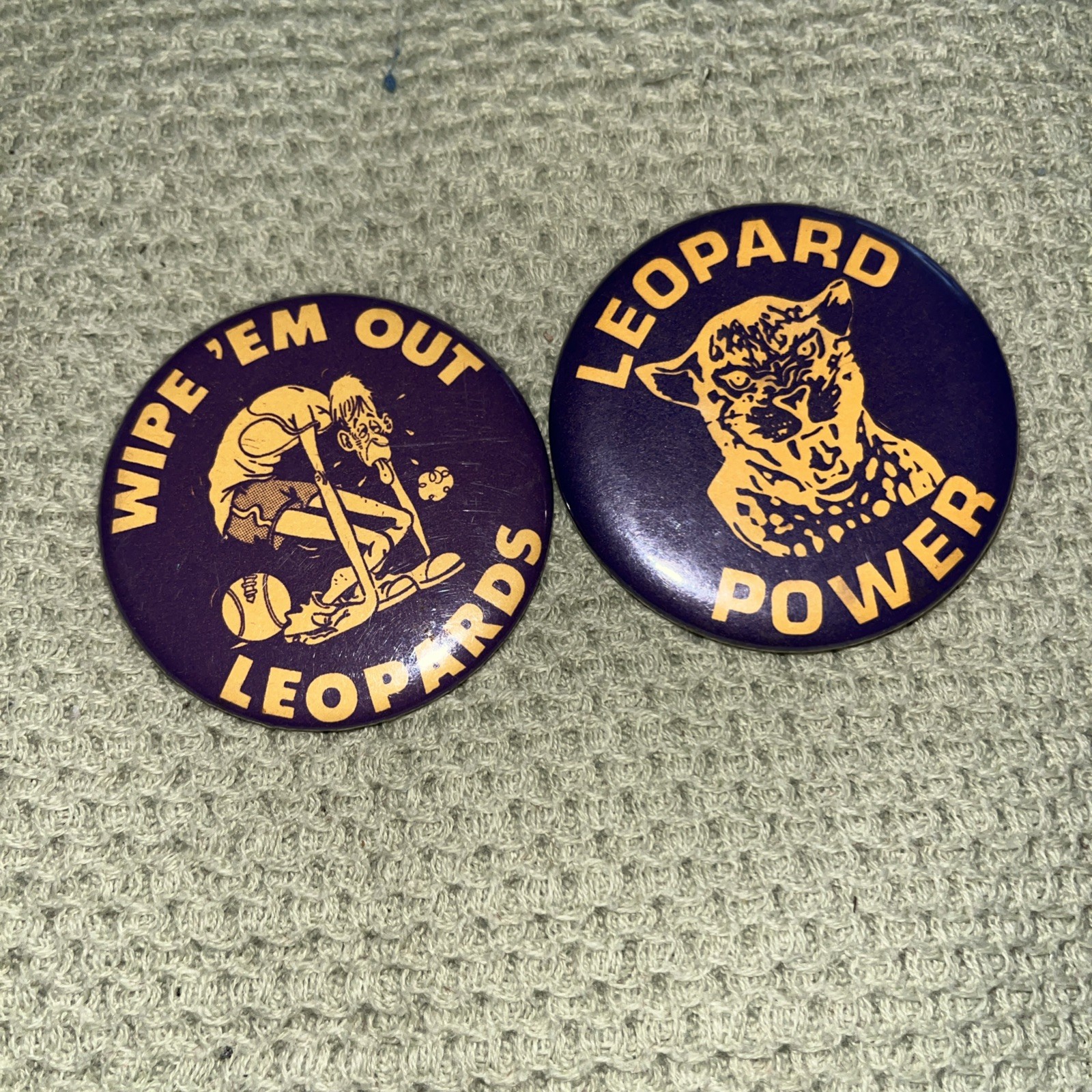 2 Vintage Hernando High School Leopards (FL) Buttons 2 Vintage Hernando High School Leopards (FL) Buttons