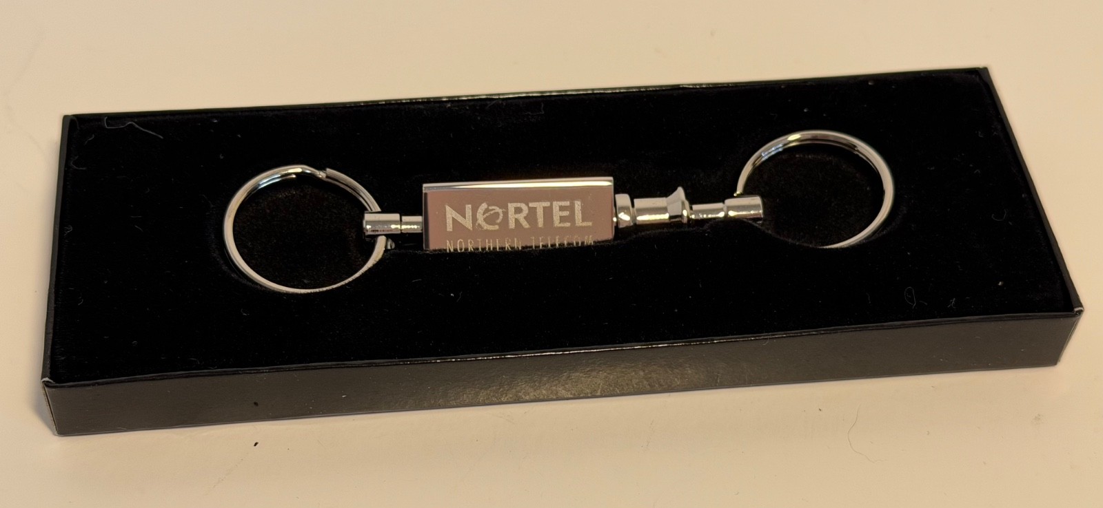 VINTAGE Northern Telecom Nortel Keyring Silver Keychain