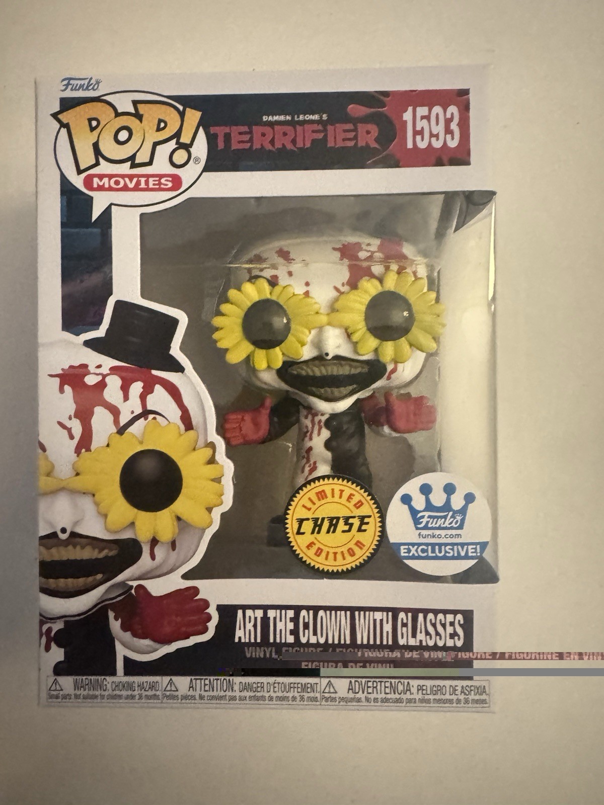Art the Clown With Glasses CHASE Funko Pop Shop Exclusive Terrifier #1593