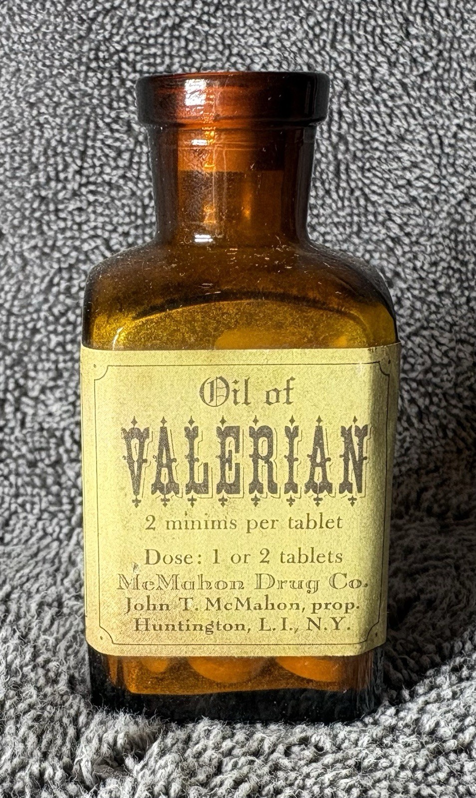 Vintage Abbott Surbex-T Oil of Valerian McMahon Drug Co Pharmacy Display Bottle Vintage Abbott Surbex-T Oil of Valerian McMahon Drug Co Pharmacy Display Bottle