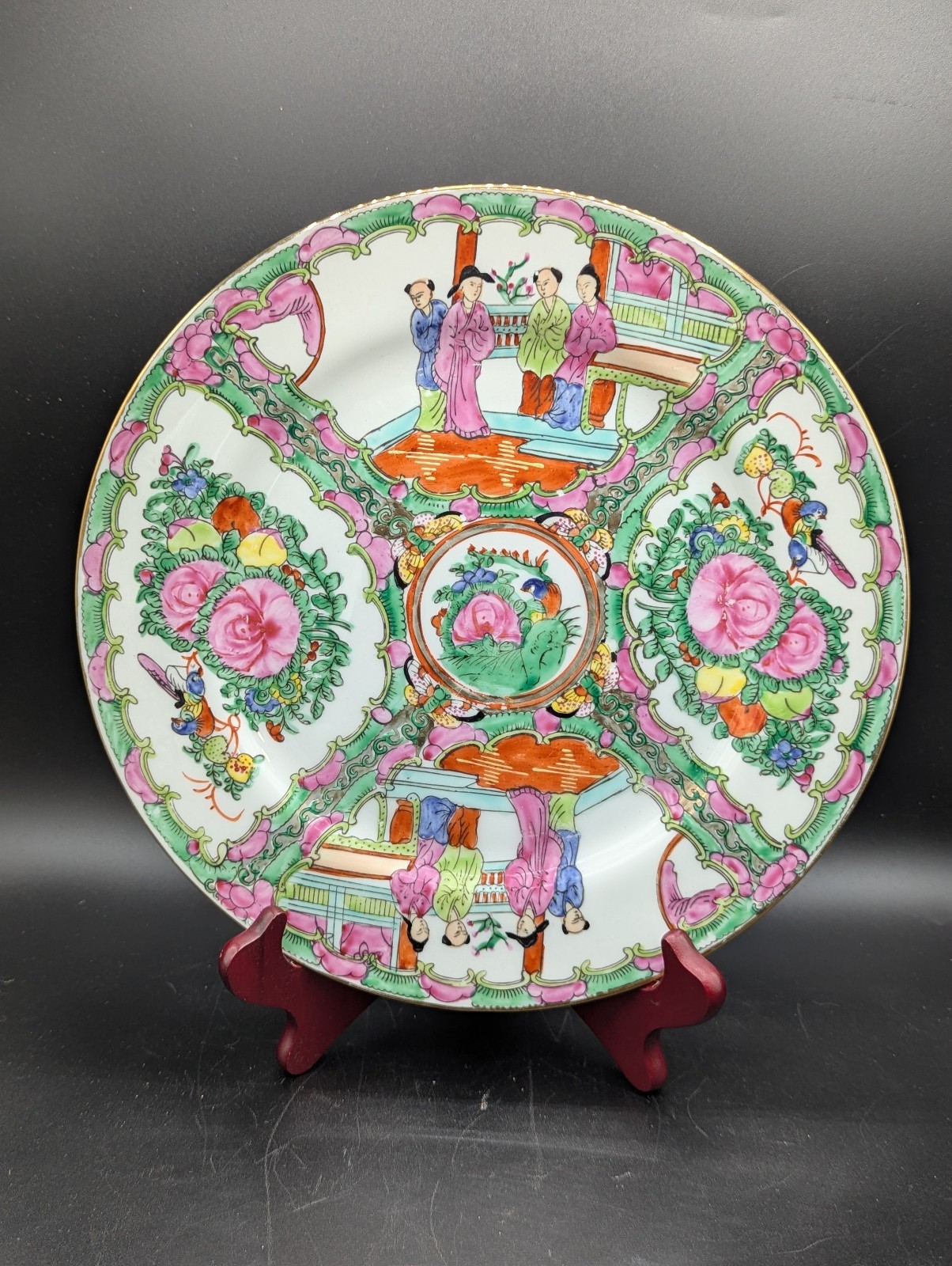 Vtg Chinese Famille Rose Medallion Hand-Painted 10 Vtg Chinese Famille Rose Medallion Hand-Painted 10
