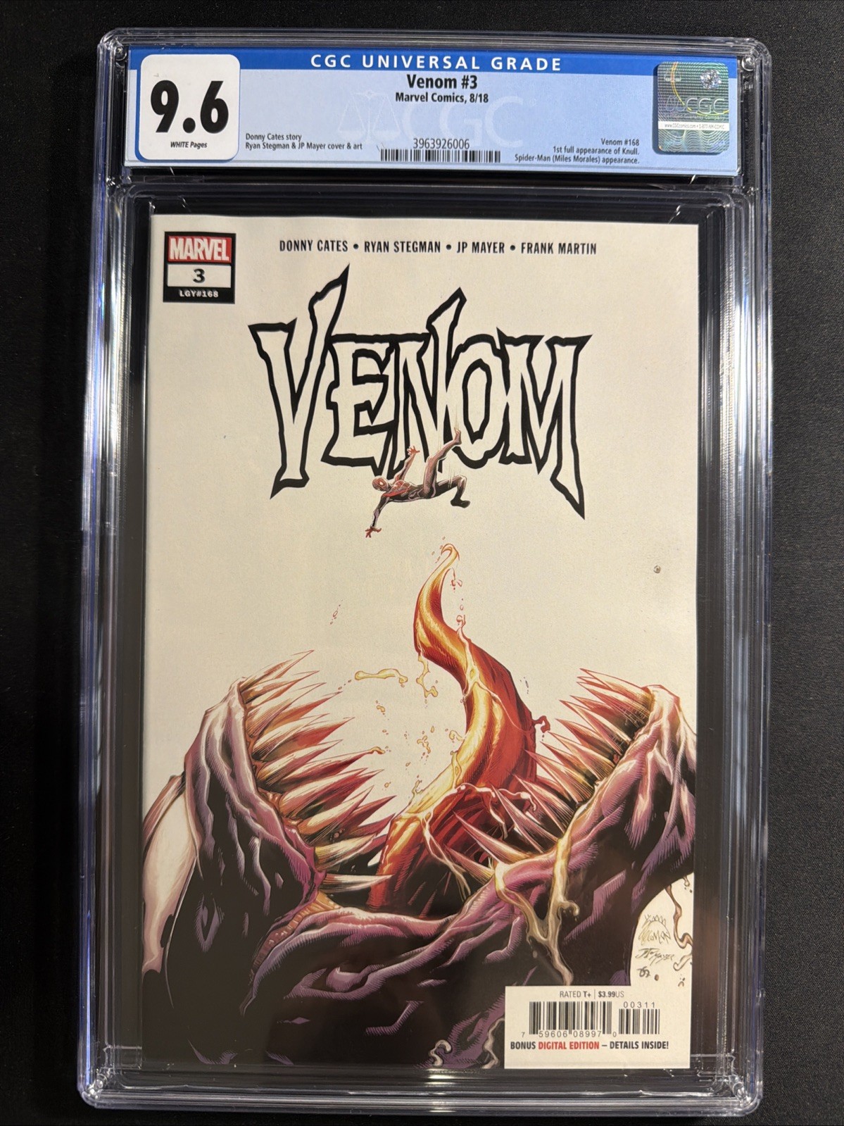 Venom #3 CGC 9.6 2018 Marvel Ryan Stegman Cover 1st Knull *S10