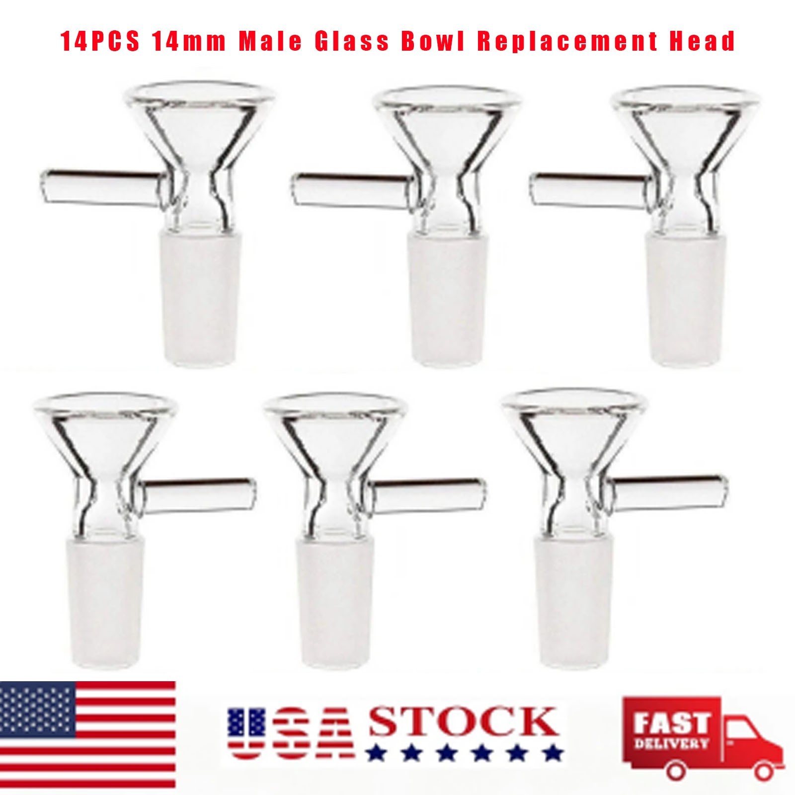 14PACK 14MM Male Glass Bowl For Water Tobacco Pipe Bong Replacement Head-US SHIP 14PACK 14MM Male Glass Bowl For Water Tobacco Pipe Bong Replacement Head-US SHIP
