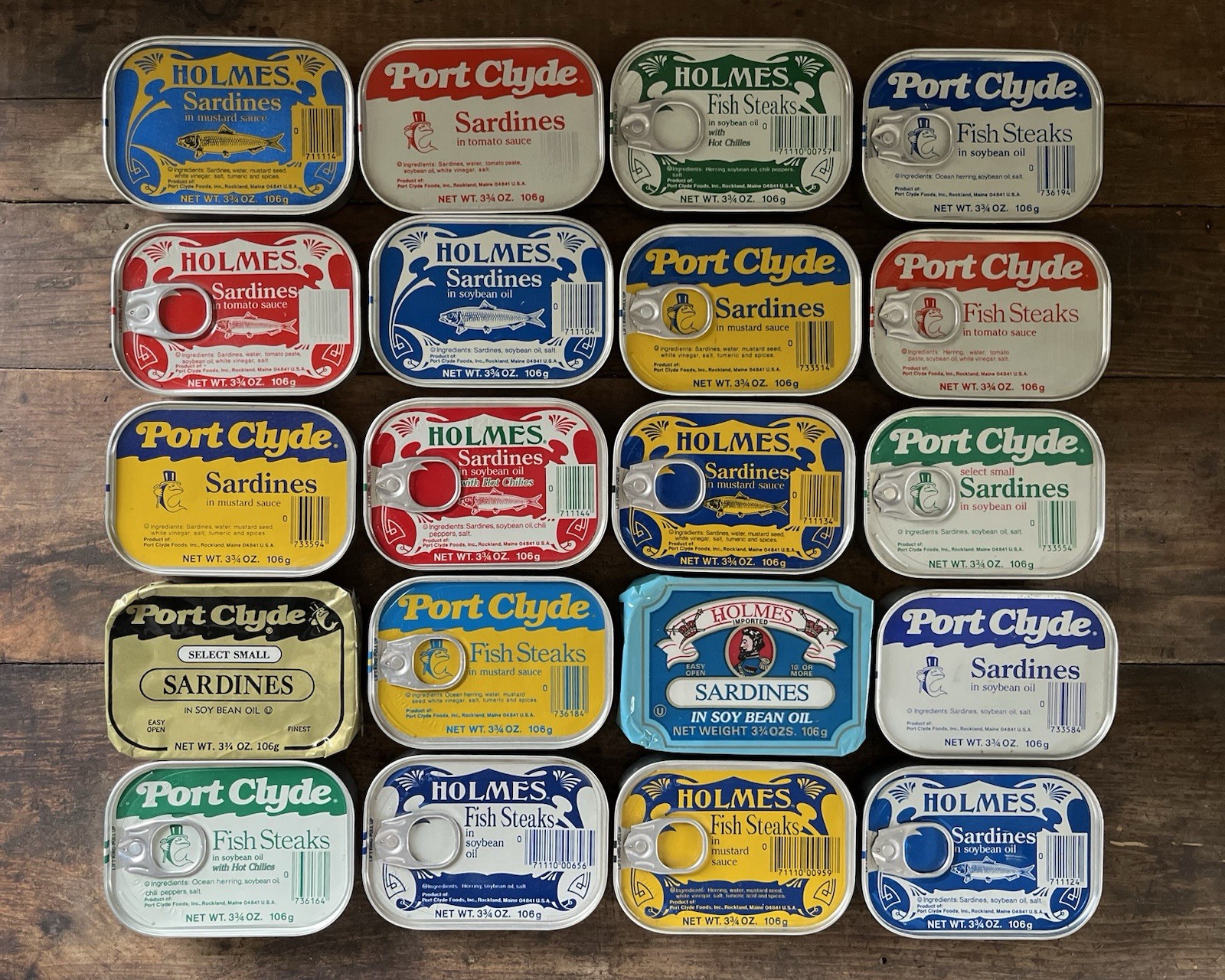 Sardines Cans EASTPORT MAINE Empty Sealed Tin 11 oz Port Clyde Holmes Sample NOS Sardines Cans EASTPORT MAINE Empty Sealed Tin 11 oz Port Clyde Holmes Sample NOS