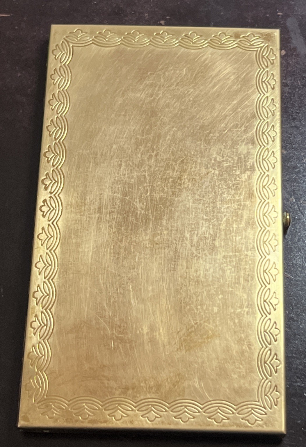 2 Vintage Wadsworth Etched Brass Cigarette Case - Two cases total