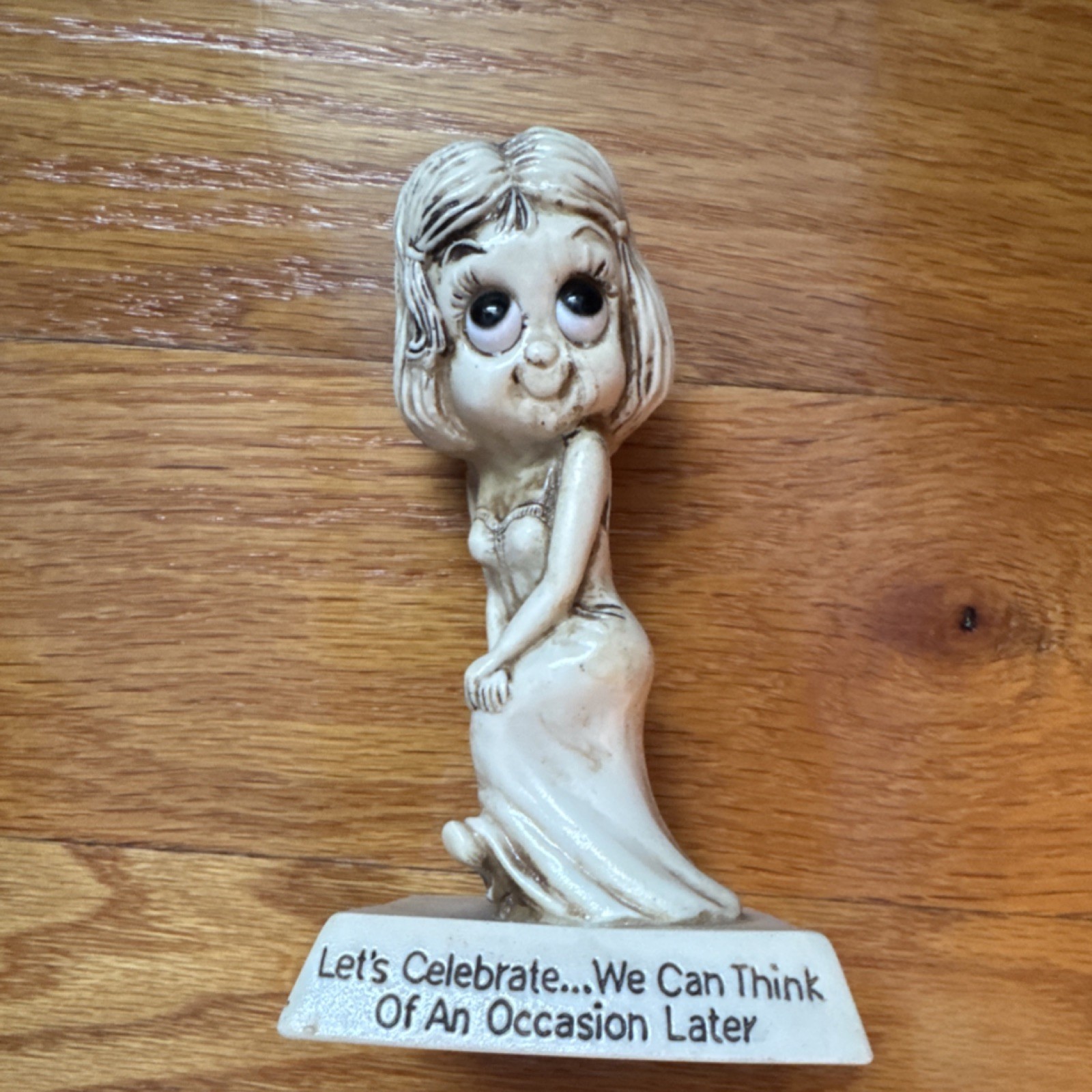 Russ Berrie 1976 Figurine Let's Celebrate We Can Think Of An Occasion Later