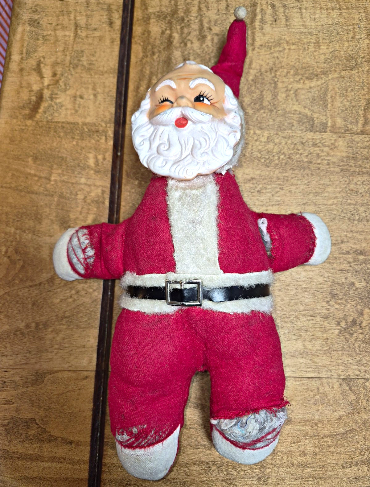 Old  50\'s ? Rubber Face  Santa with character 