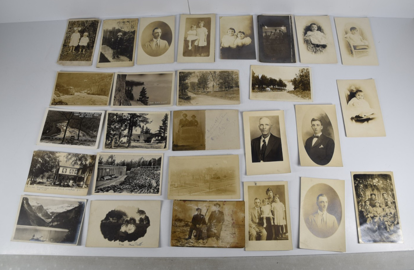 27 Vintage Original Photograph Postcards B&W Sepia Americana Portraits 1920\'s
