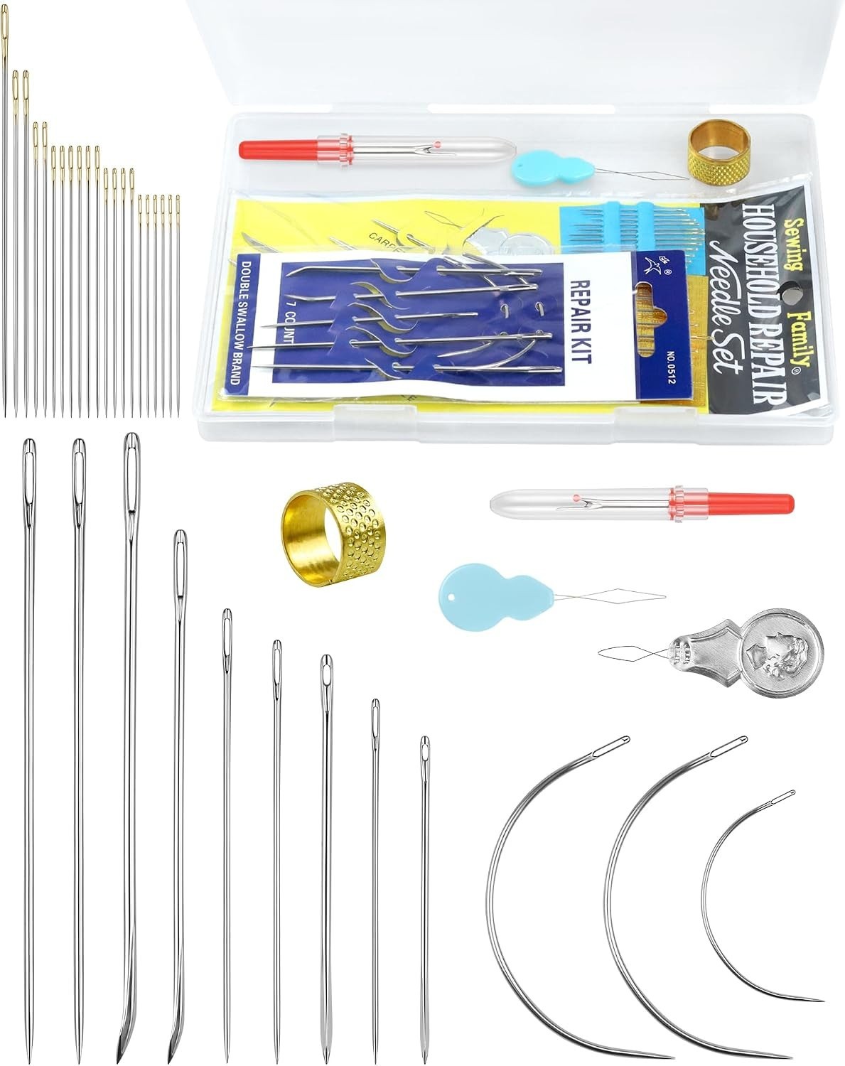 FIVEIZERO Heavy Duty Hand Sewing Needles Set - Large Basic Edition, silver FIVEIZERO Heavy Duty Hand Sewing Needles Set - Large Basic Edition, silver