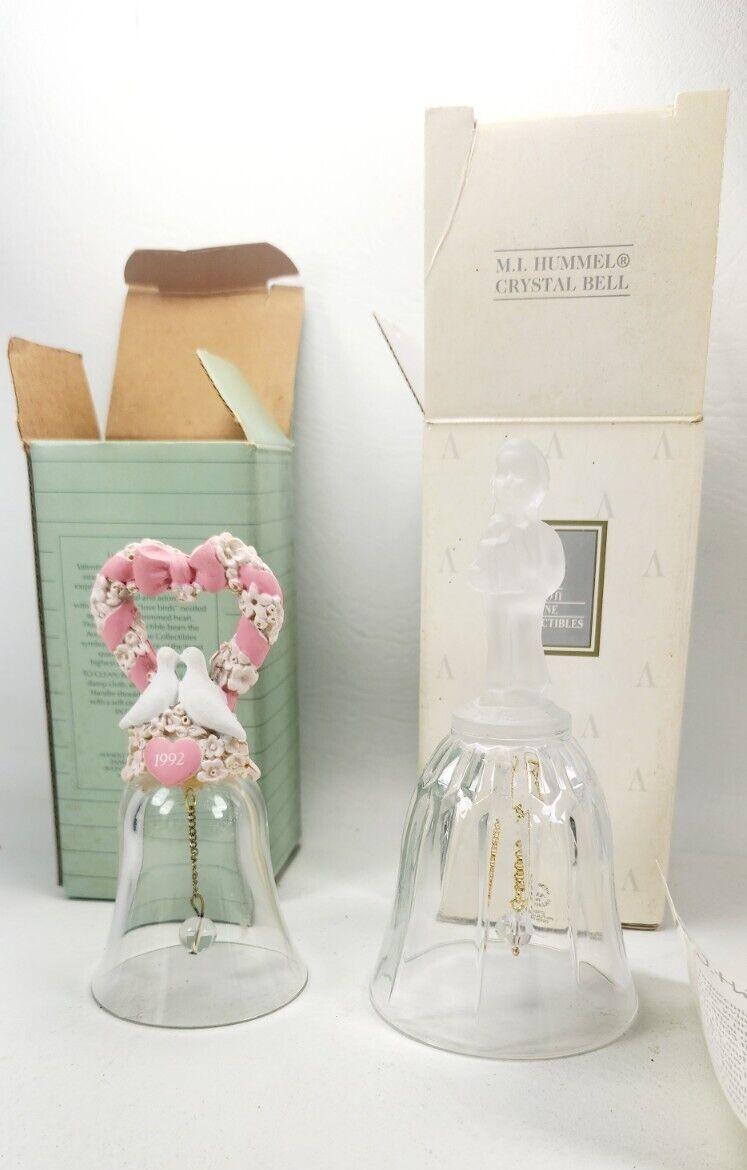 Vintage 1992 1994 Lot of 2 Avon crystal bells with original boxes unused Vintage 1992 1994 Lot of 2 Avon crystal bells with original boxes unused