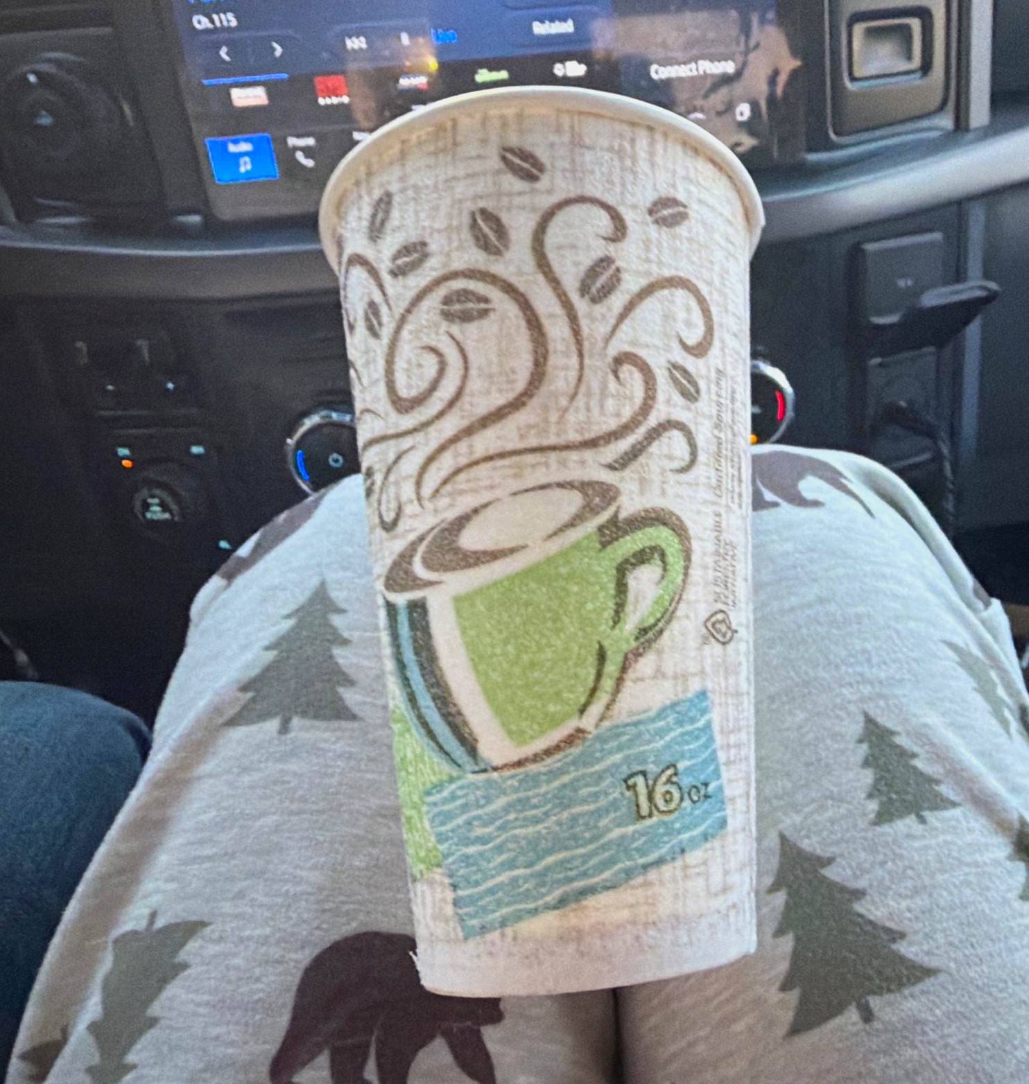 Starbucks 16 oz Disposable Hot Drink Cup, White/Green/Brown Green Logo
