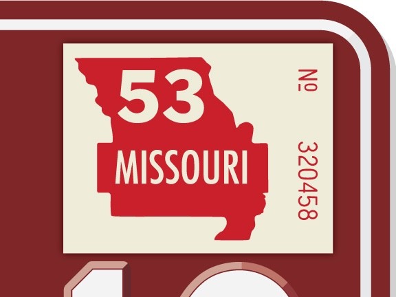 1953 Missouri License Plate Registration Sticker, MO, Classic, Vintage, Tag 1953 Missouri License Plate Registration Sticker, MO, Classic, Vintage, Tag