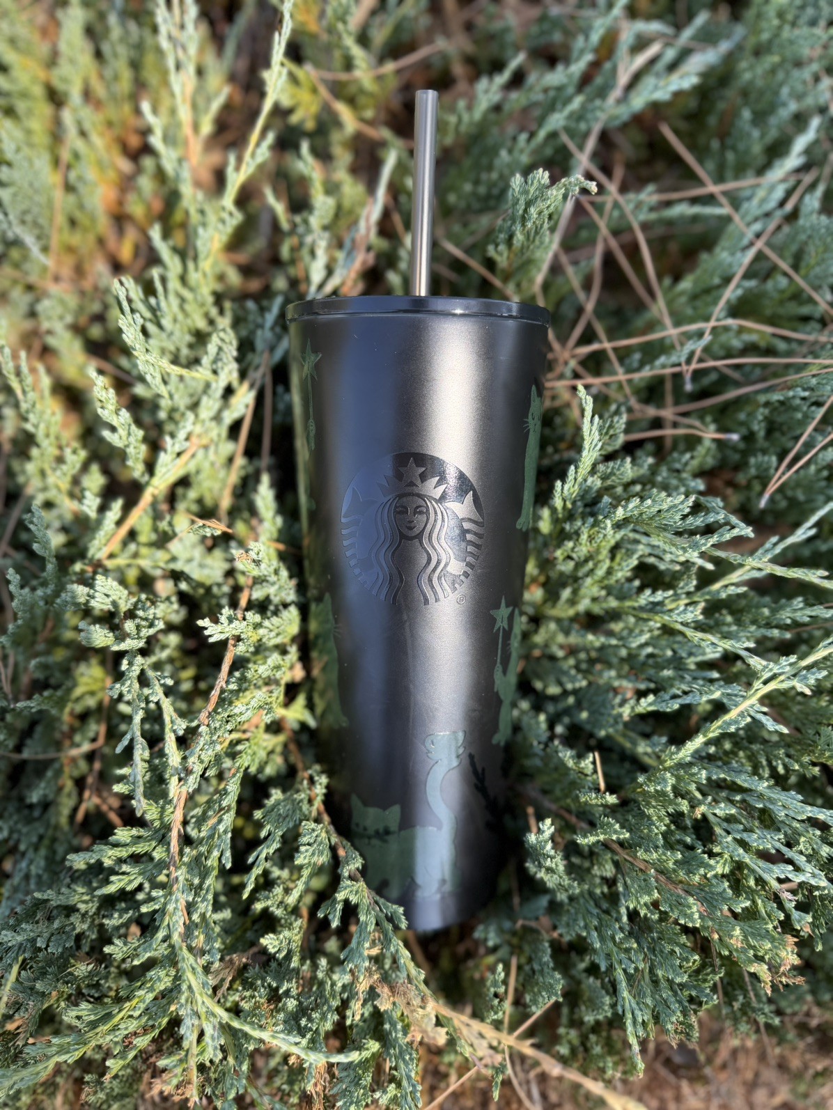 Starbucks 2026 Black Cat Stainless Steel Cold Cup 23oz GLOWS IN THE DARK Starbucks 2026 Black Cat Stainless Steel Cold Cup 23oz GLOWS IN THE DARK