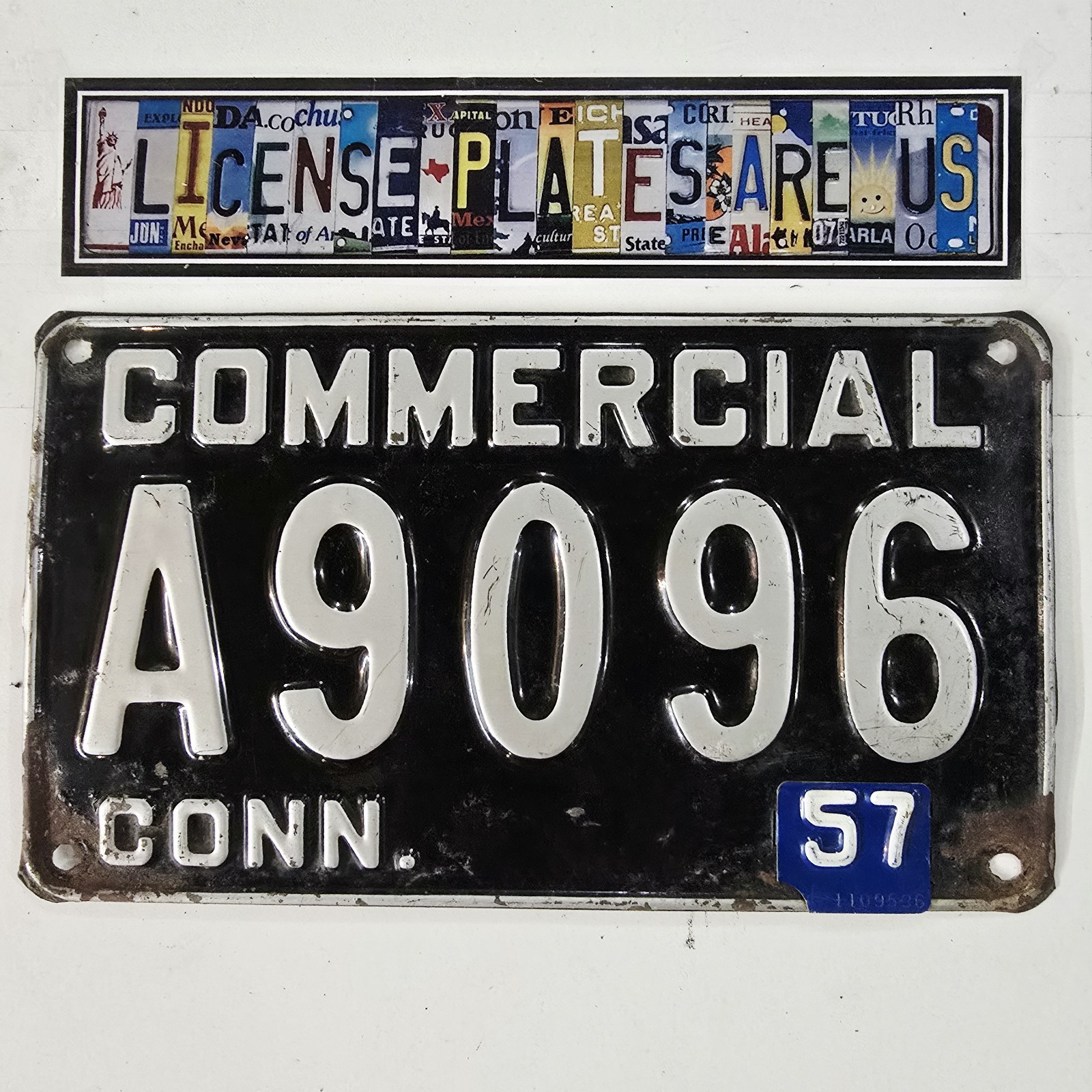 1957 Connecticut Commercial License Plate 🔥 Vintage Antique Tag CT Tag A9096 1957 Connecticut Commercial License Plate 🔥 Vintage Antique Tag CT Tag A9096