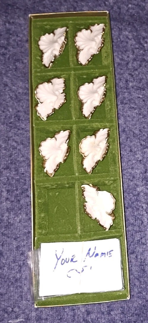 Rare Vintage Lenox Tiara Fine China Place Card Holders Set of 7 W/ Box See Desc. Rare Vintage Lenox Tiara Fine China Place Card Holders Set of 7 W/ Box See Desc.