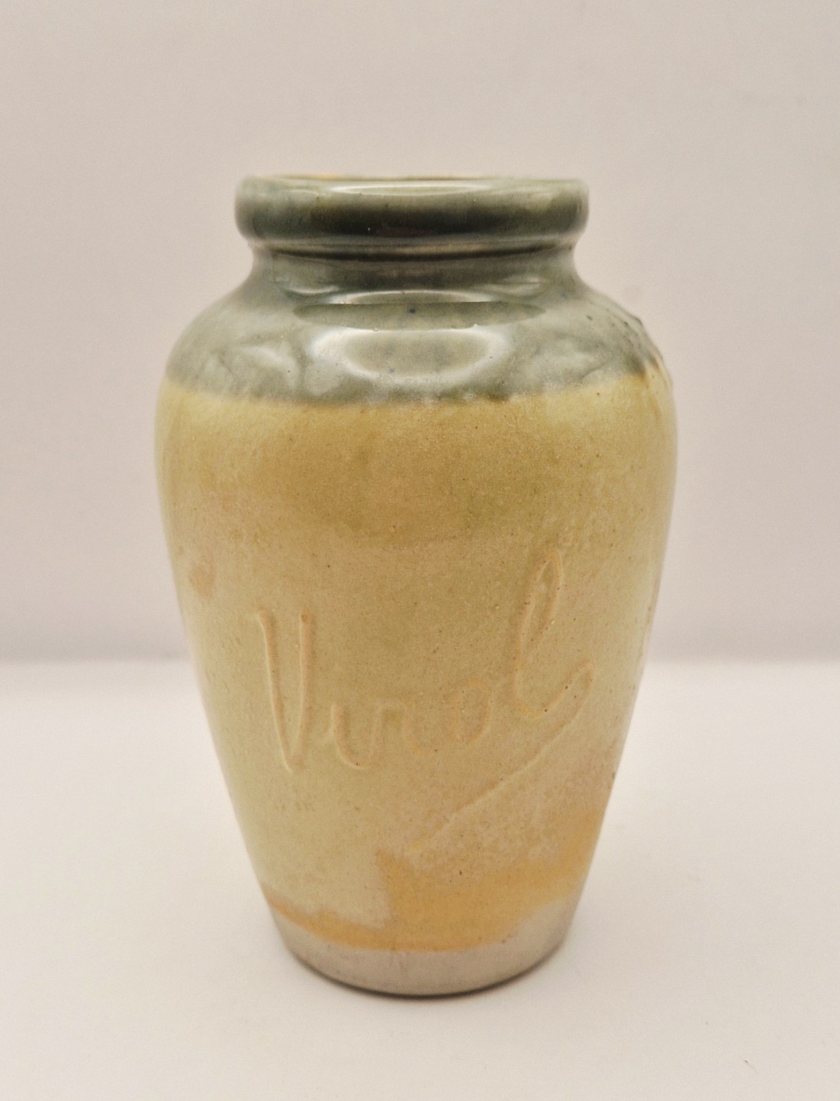Antique Virol Two-Tone Stoneware Advertising Jar, Late 19th - Early 20th Century Antique Virol Two-Tone Stoneware Advertising Jar, Late 19th - Early 20th Century