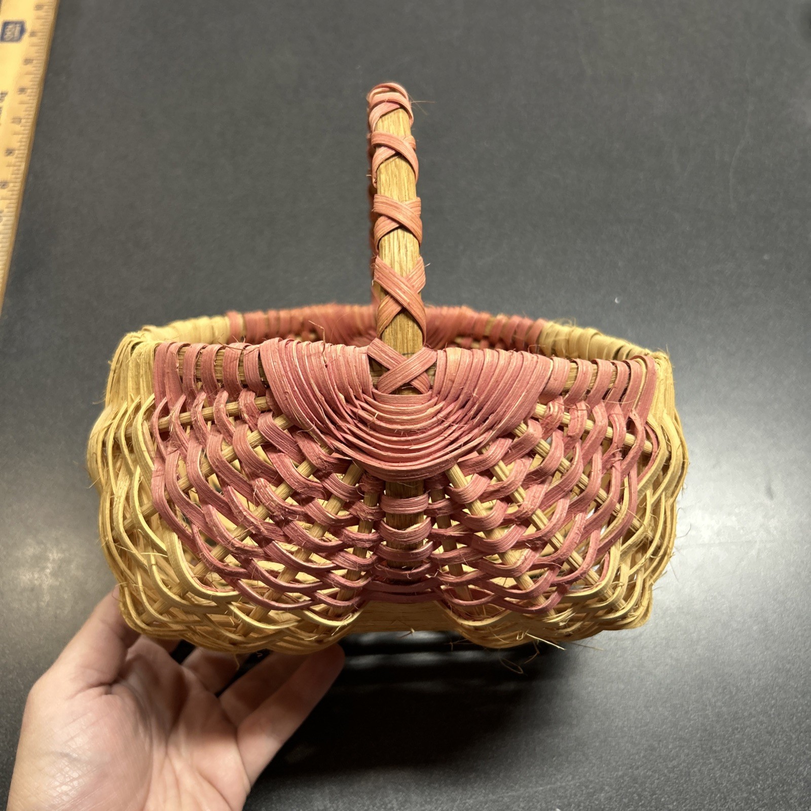 Vintage Egg Wicker Rattan Buttocks Gathering Basket Farmhouse Cottage Decor Vintage Egg Wicker Rattan Buttocks Gathering Basket Farmhouse Cottage Decor