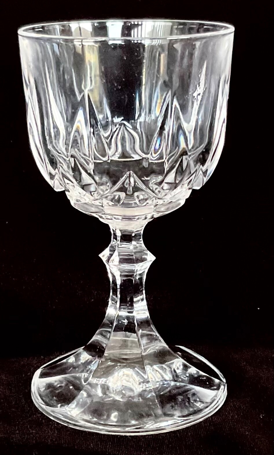Retro vintage RCR Ambassador 24% lead crystal white wine glasses