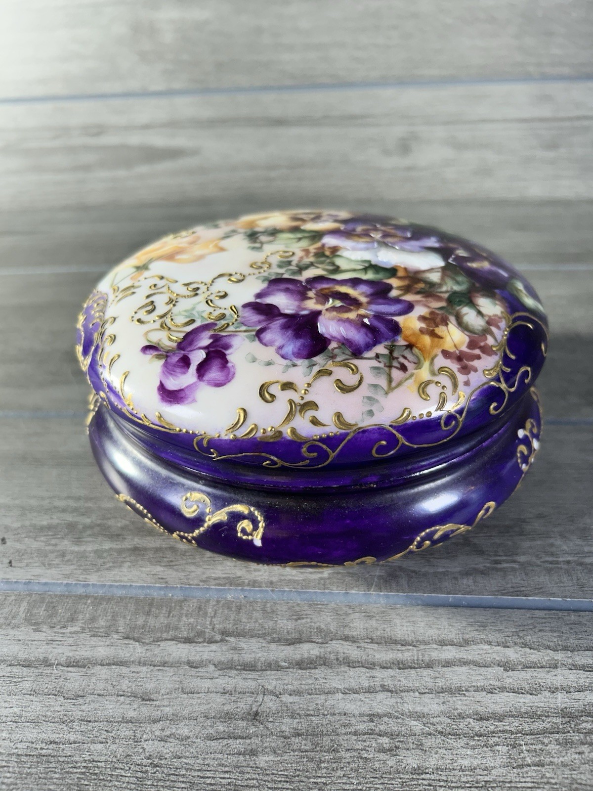 T&V Limoges Hand Painted Porcelain Floral Trinket Dish T&V Limoges Hand Painted Porcelain Floral Trinket Dish