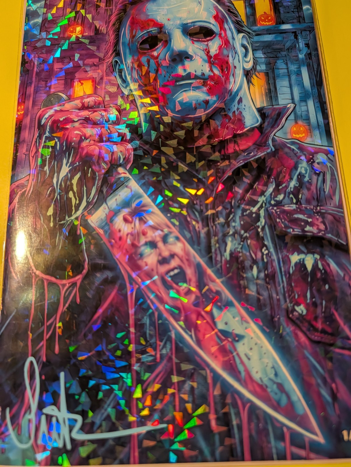 MICHAEL MYERS BROKEN GLASS FOIL 1/1 ART BOOK BY SURTUR SIGNED WITH COA NEW MICHAEL MYERS BROKEN GLASS FOIL 1/1 ART BOOK BY SURTUR SIGNED WITH COA NEW