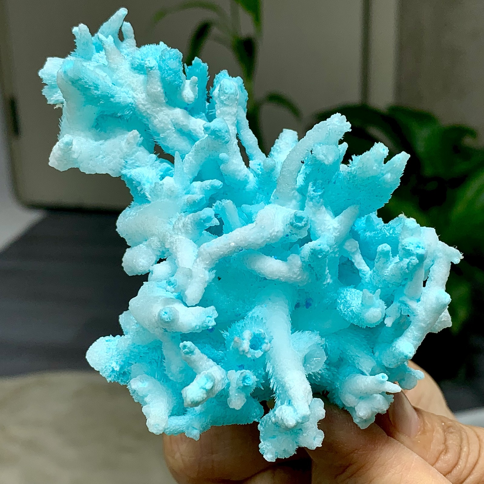 189G Natural blue texture stone crystal,Heteropolar of Chinese blue aragonite