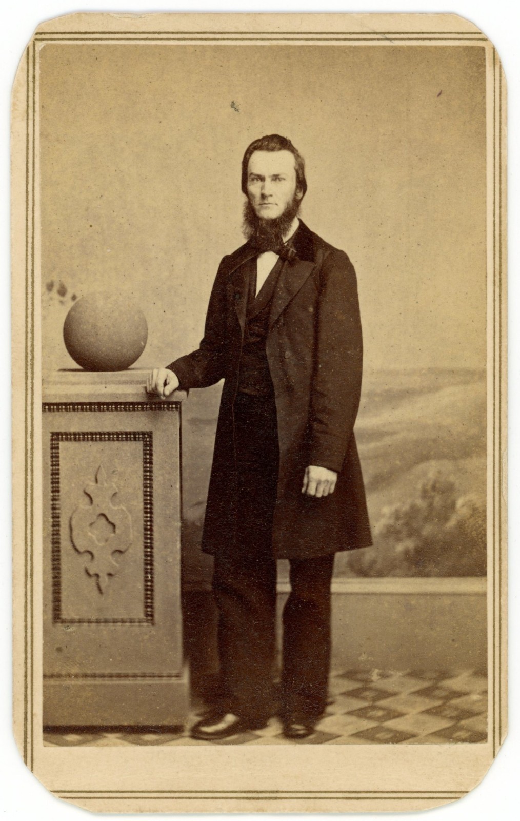 Carte de Visite CDV Portrait of Identified Man Attractive Backdrop Carte de Visite CDV Portrait of Identified Man Attractive Backdrop