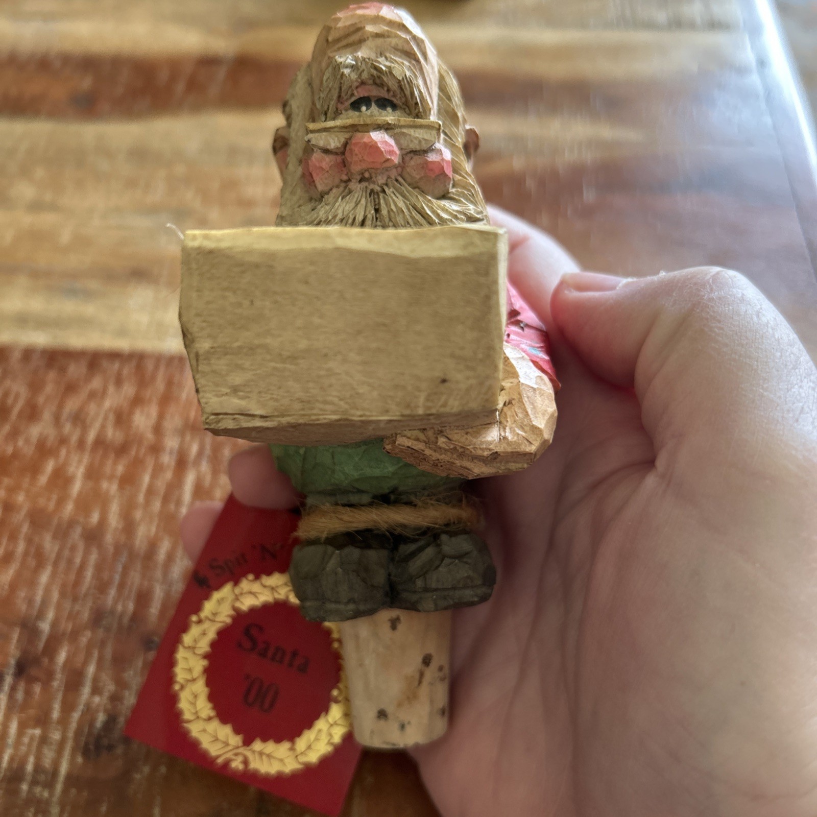 VTG Whimsical Santa Naughty Nice List Laptop Wine Bottle Stopper Spit n Whittle VTG Whimsical Santa Naughty Nice List Laptop Wine Bottle Stopper Spit n Whittle