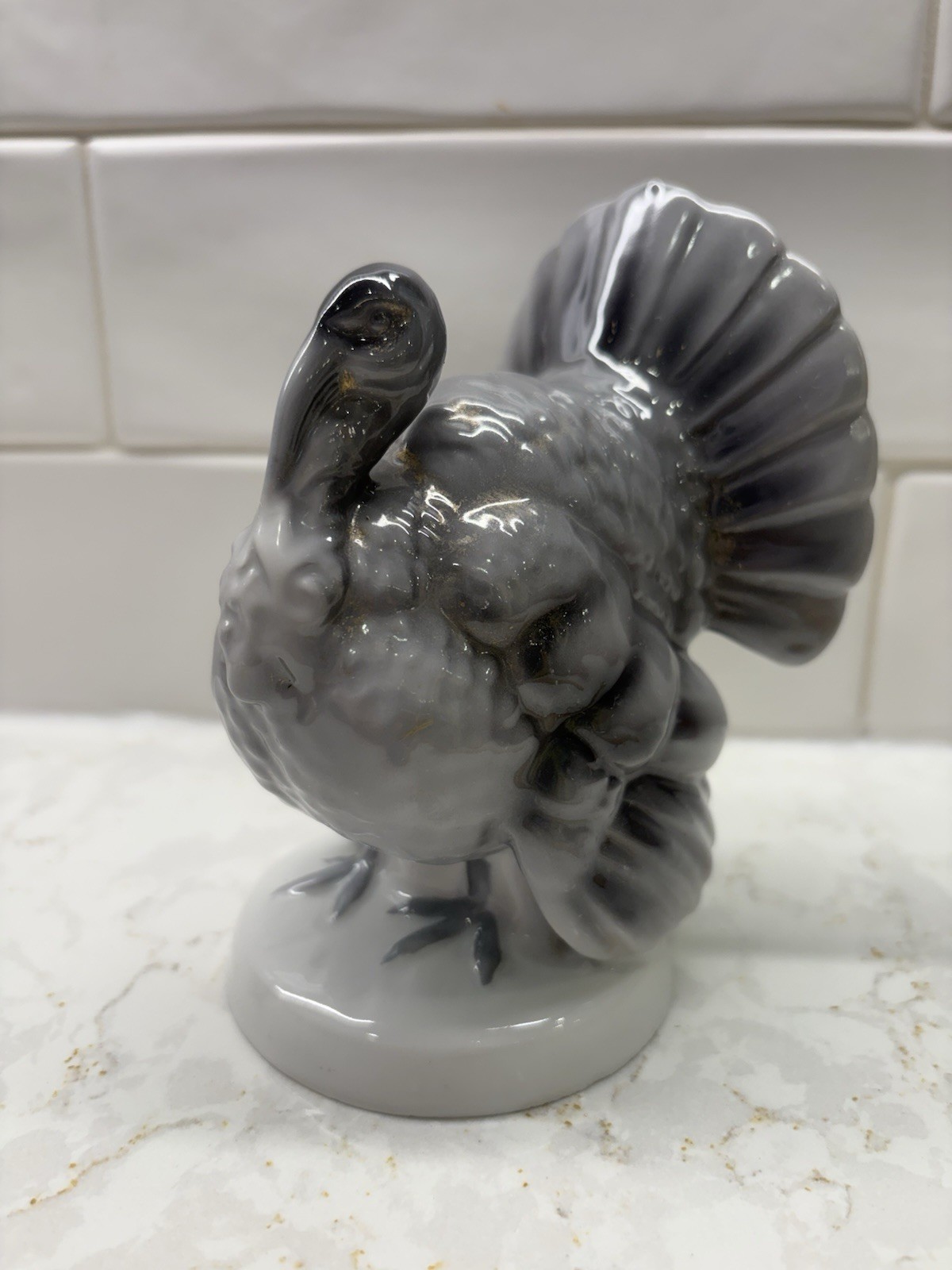 Vtg Gerold Porzellan Bavaria Gray Turkey #6758B W Germany 5”