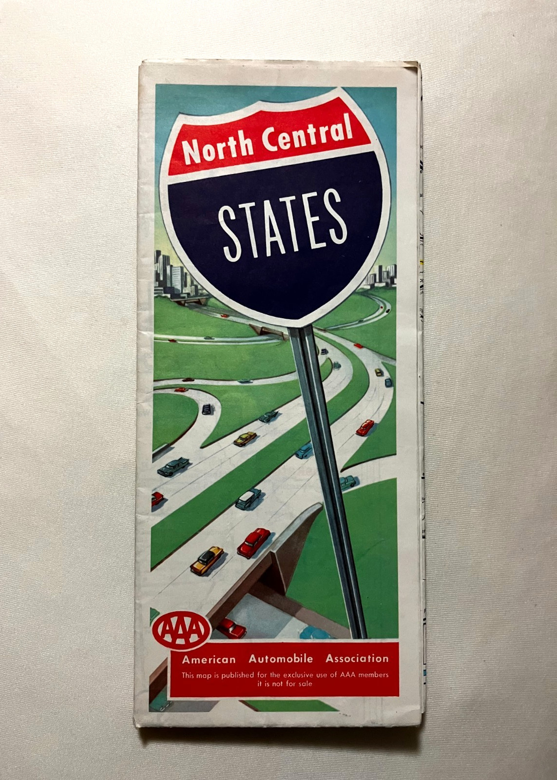 Vtg 1958-1959 AAA North Central States / Central Canada Map
