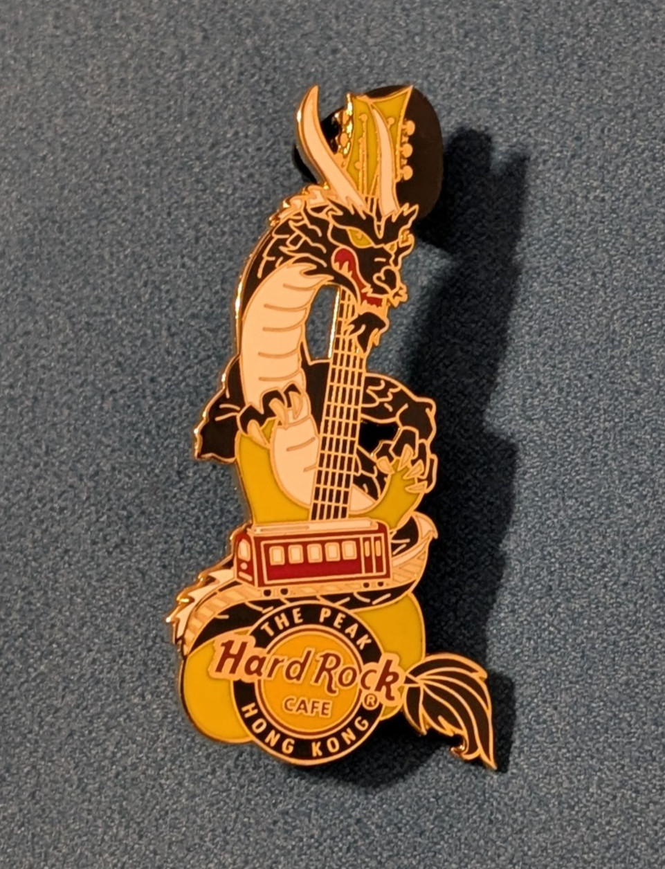 HRC Hard Rock Cafe Pin The Peak - Hong Kong - Yellow Guitar - Dragon - Tram- NEW