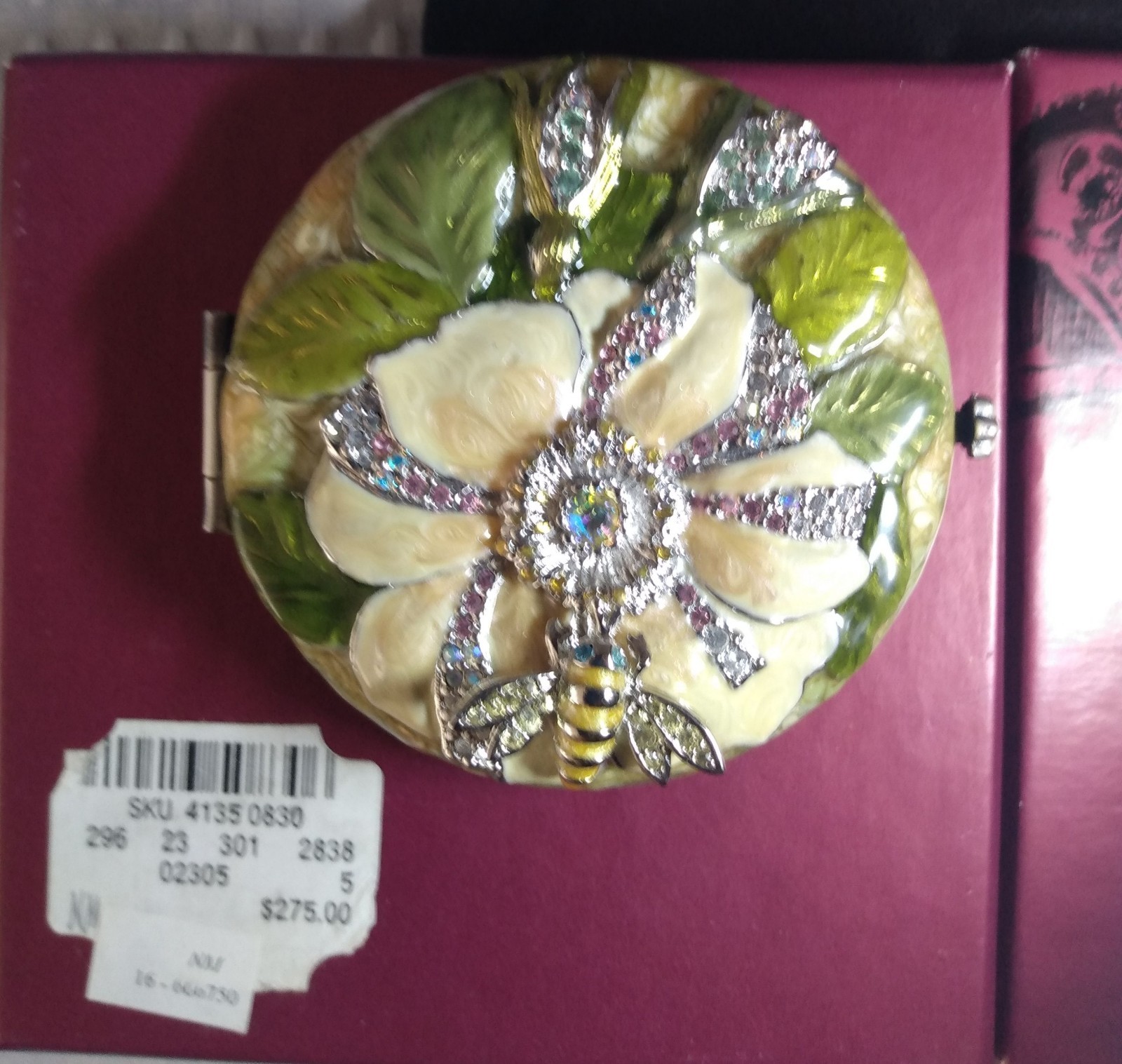Rare Swarovski Jewels Jay Strongwater Bee Flower Compact Y2K  New In  Box W/Tags