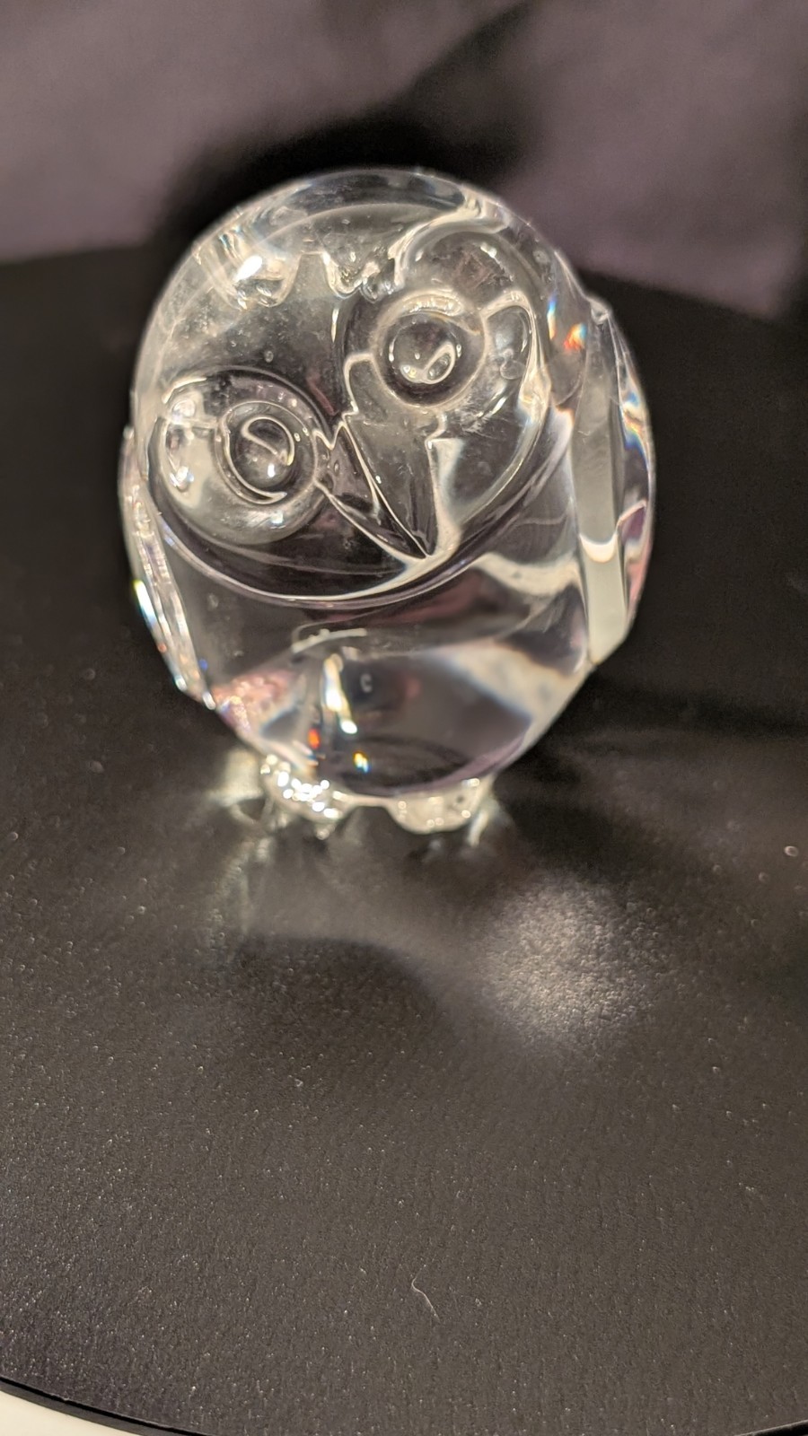 Steuben Crystal Owl Figurine Signed Flawless Mint in Original Presentation Box