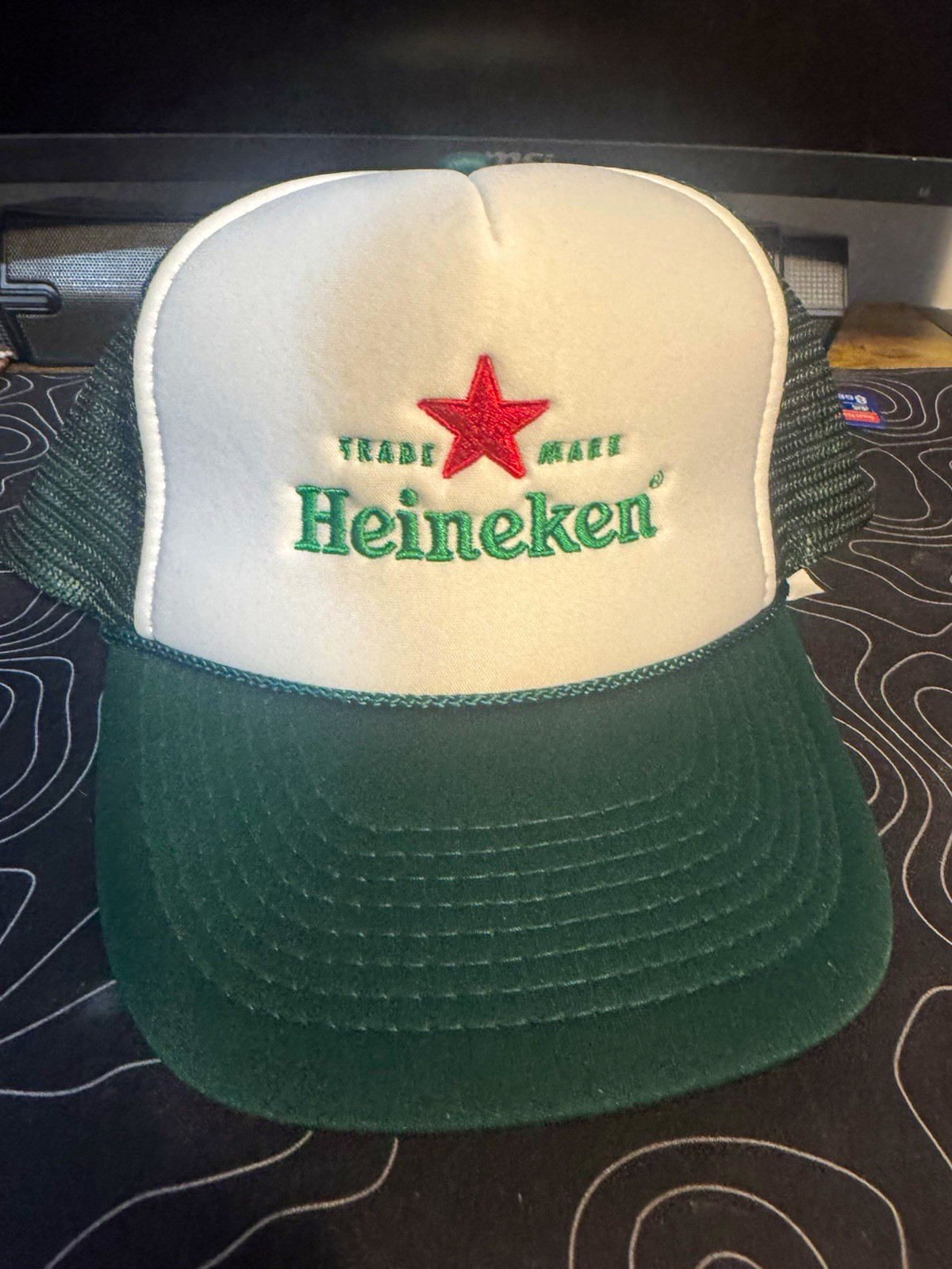 Heineken Green/White Trucker Hat Mesh Snapback Cap Breweriana