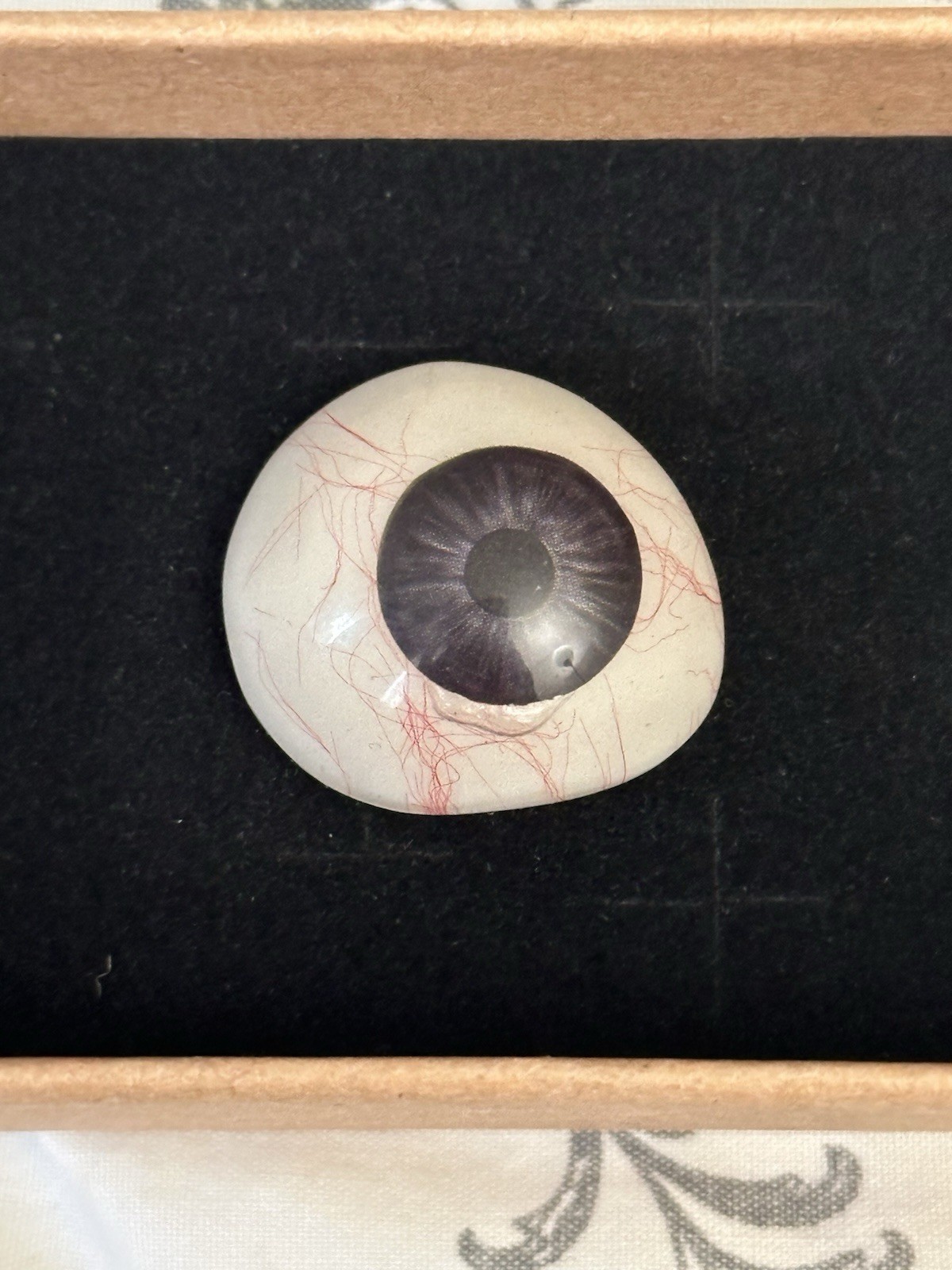 Antique Hand Blown Glass Prosthetic Eye Ocular Prosthesis Oddity Medical 1900s