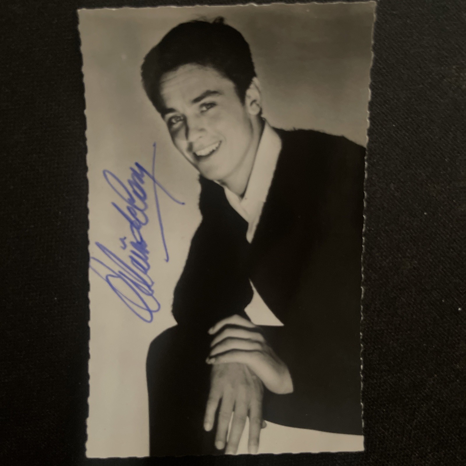Vintage Alain Delon Cinema Postcard Signature Original Autograph