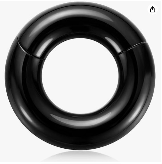 1 - 0g 1/2 Snap Fit Black Seamless Segment Light Weight Prince Albert Easy n Out