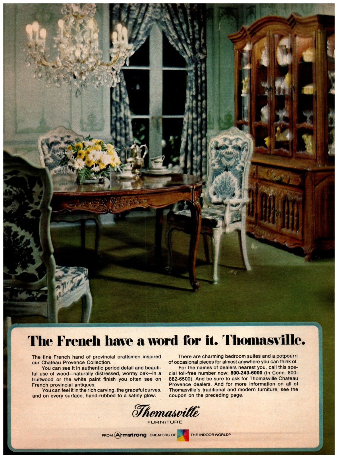 1972 PRINT AD The French Have A Word For It Thomasville Chateau Provence 70\'s Ad