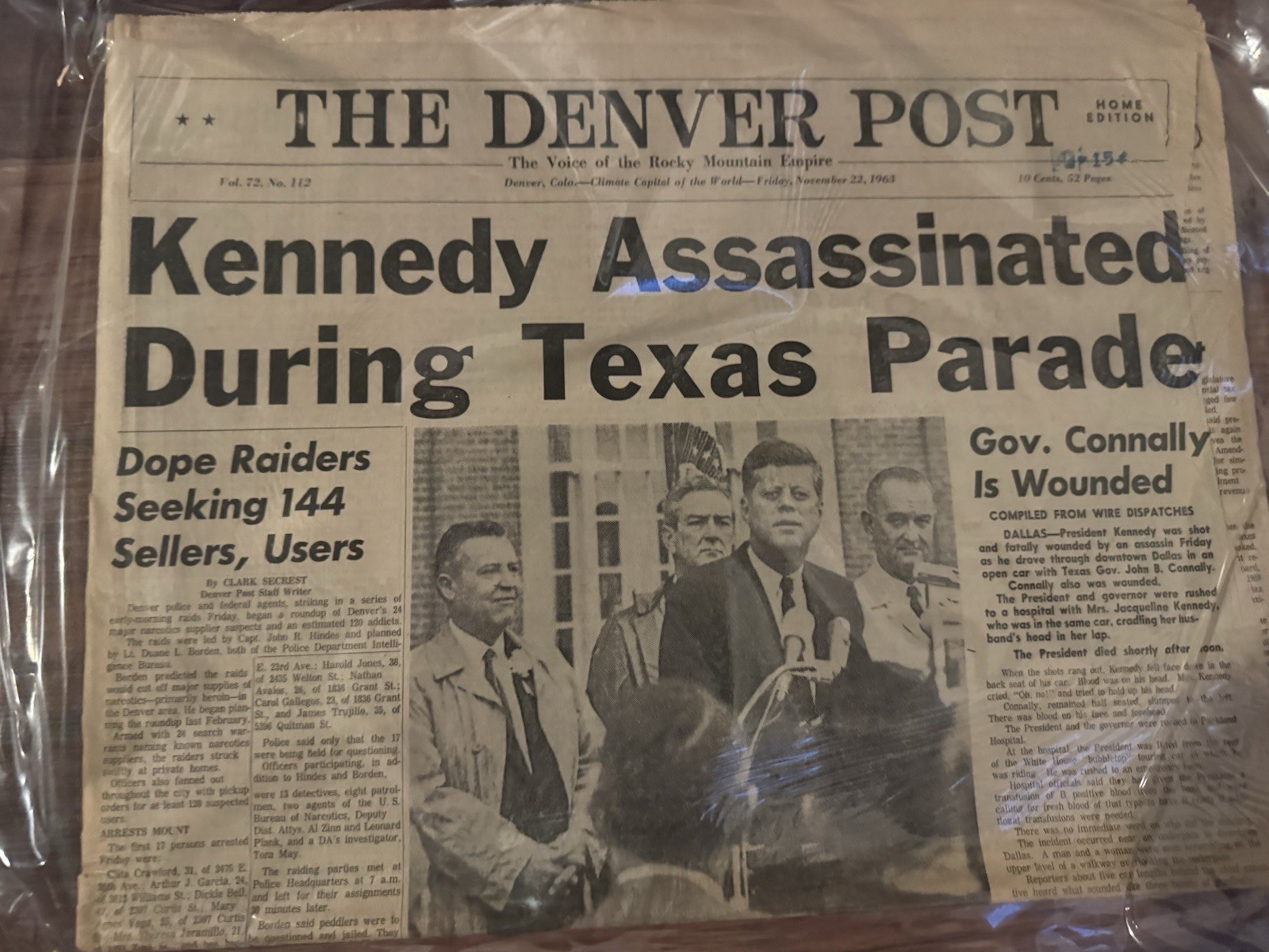 The Denver Post Newspaper Nov 22, 1963 \