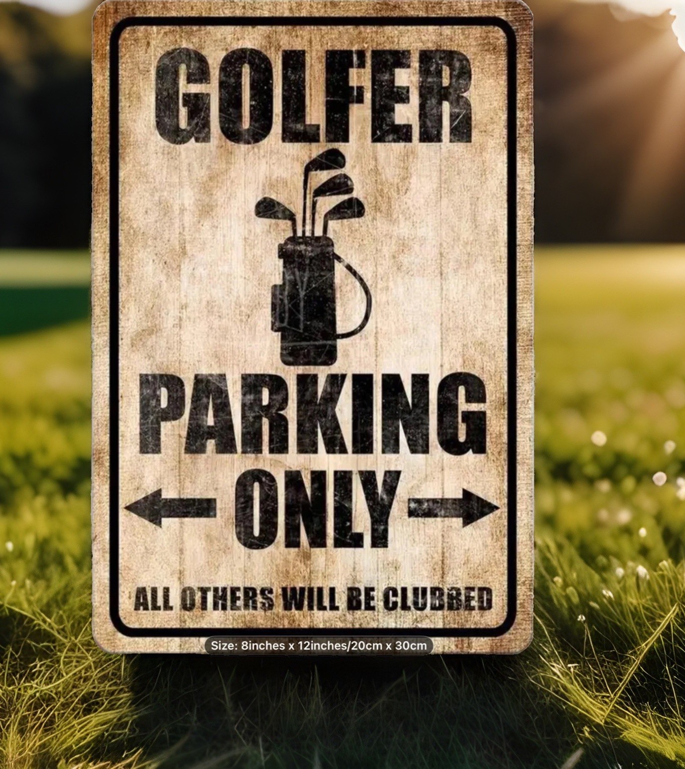 ⛳️Golfer Parking Only Humorous Metal Tin Sign - Vintage Golf Decor new 12x8