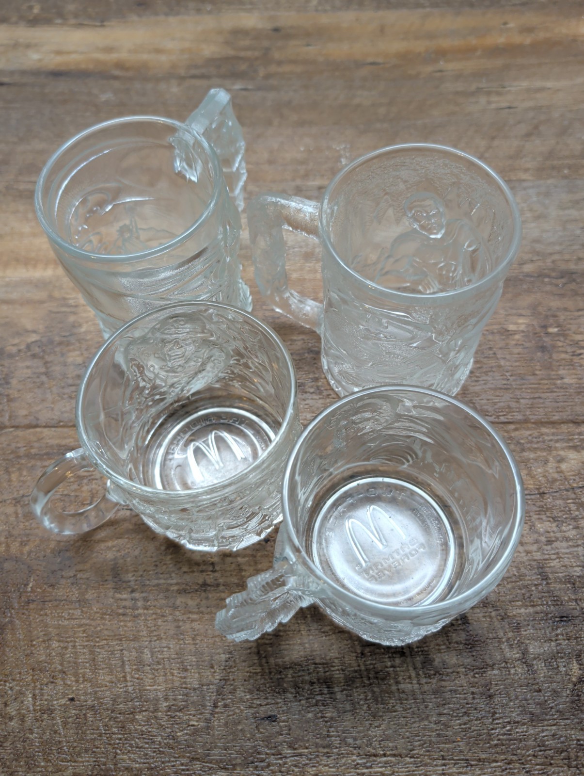 Batman Forever McDonald\'s Mugs, Complete Set of 4, Collectors Glasses VTG 1995 Batman Forever McDonald\'s Mugs, Complete Set of 4, Collectors Glasses VTG 1995