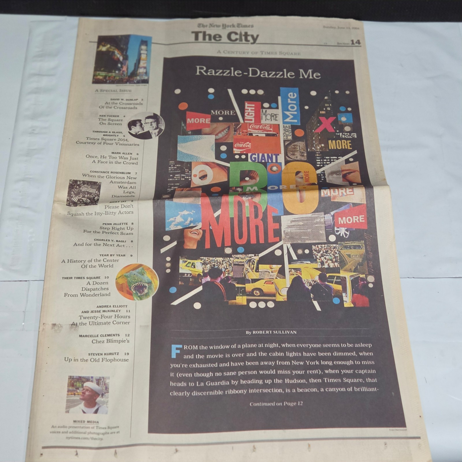 NY Times June 13 2004 A Century of Times Square Special Section Newspaper