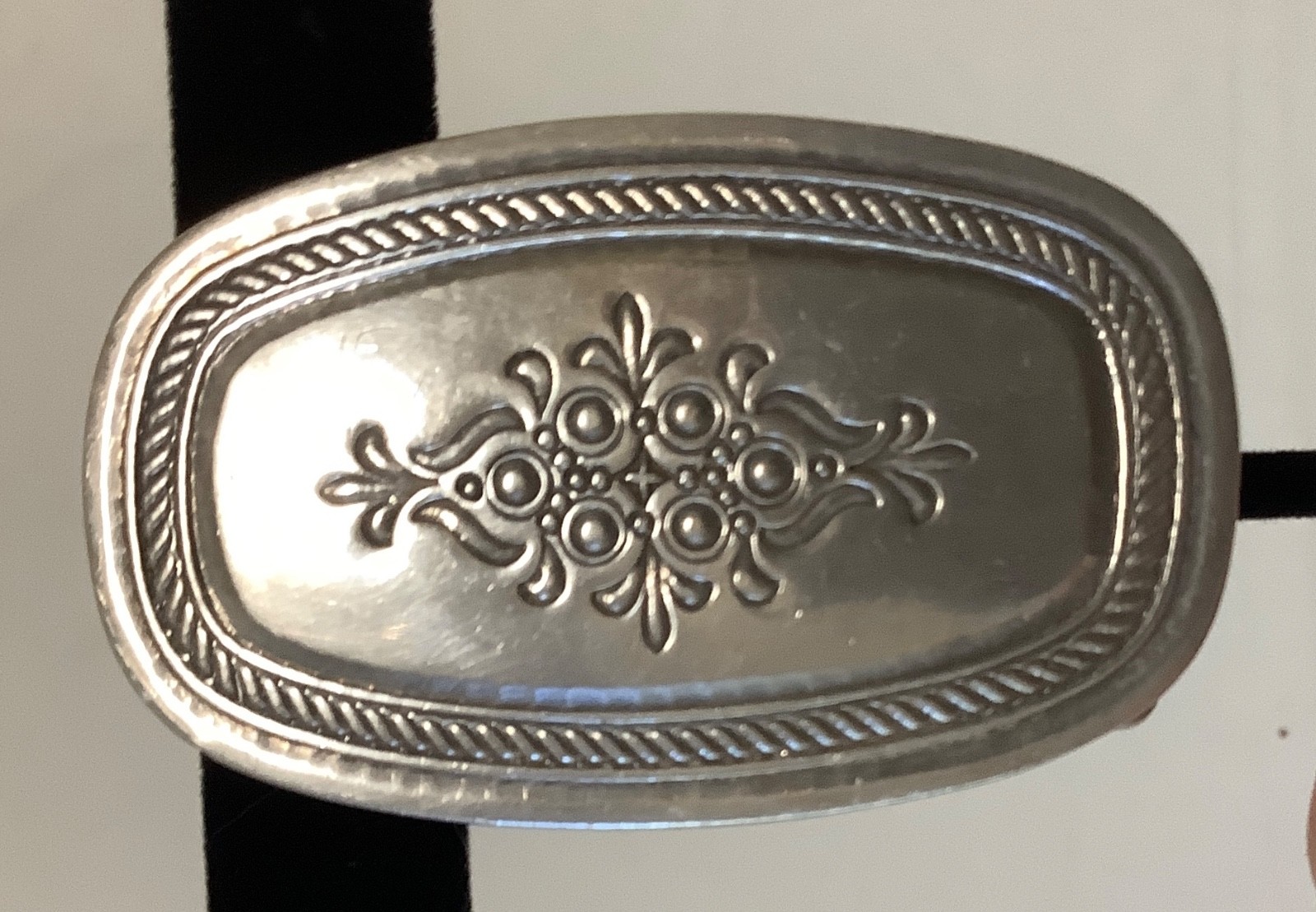 Navajo Sterling Silver Belt Buckle Engraved Ladies signed dated 29.05 gr.