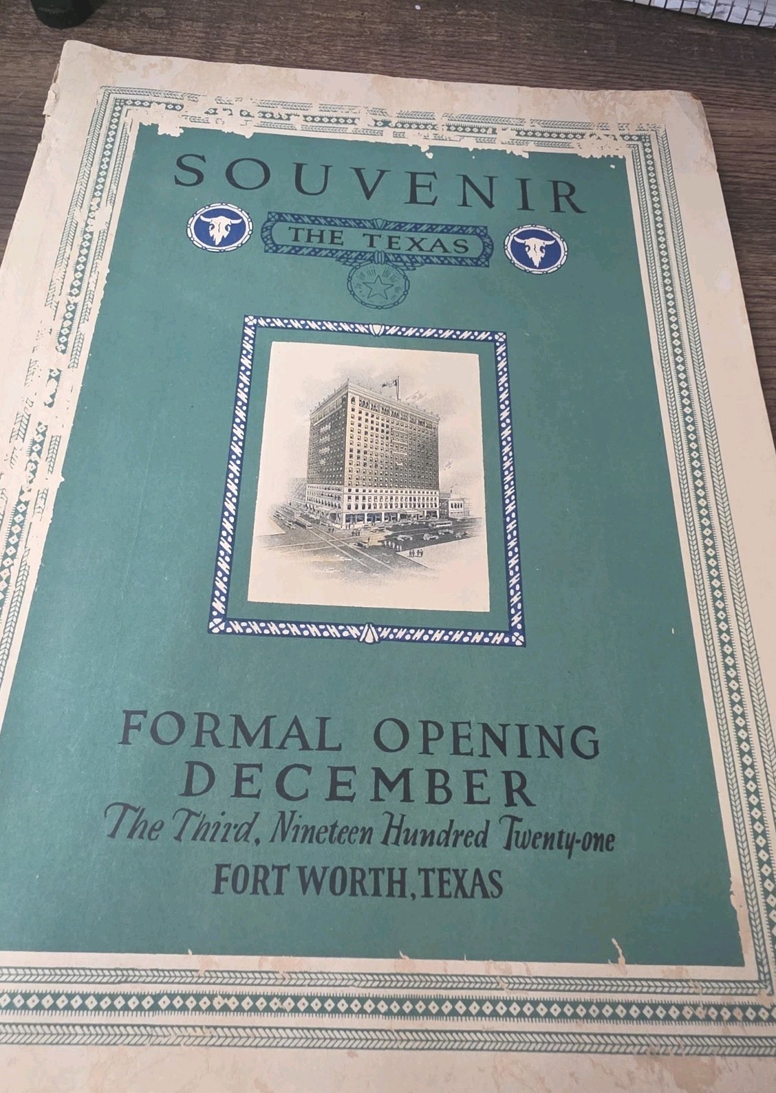 1921 Hotel Texas Fort Worth Grand Opening Souvenir Booklet Program JFK History 1921 Hotel Texas Fort Worth Grand Opening Souvenir Booklet Program JFK History