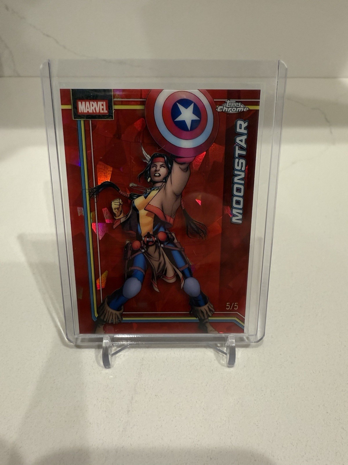 2026 Topps Chrome Marvel Comics Sapphire Moonstar Red Refractor #/5